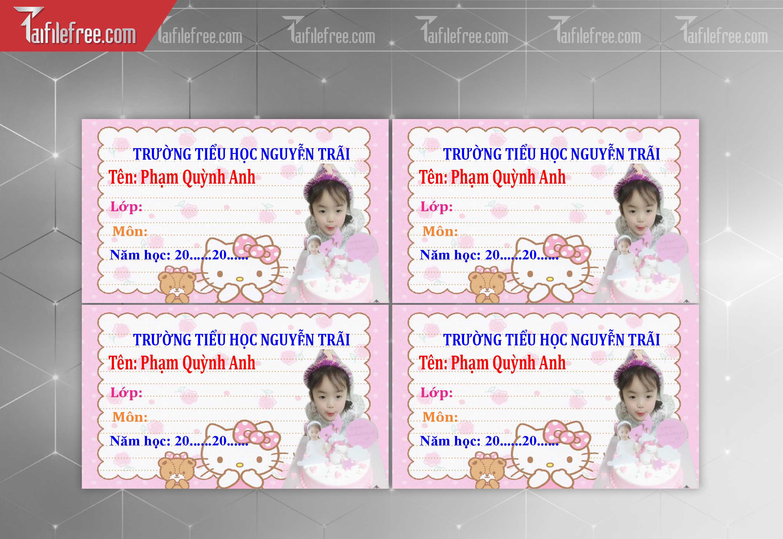 Mẫu Tem Nhãn Vở Đẹp_HV127