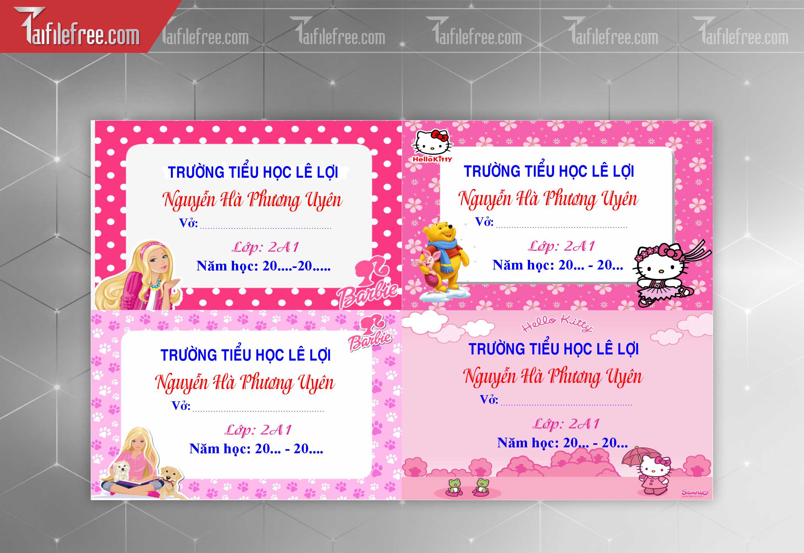 Mẫu Tem Nhãn Vở Đẹp_HV129