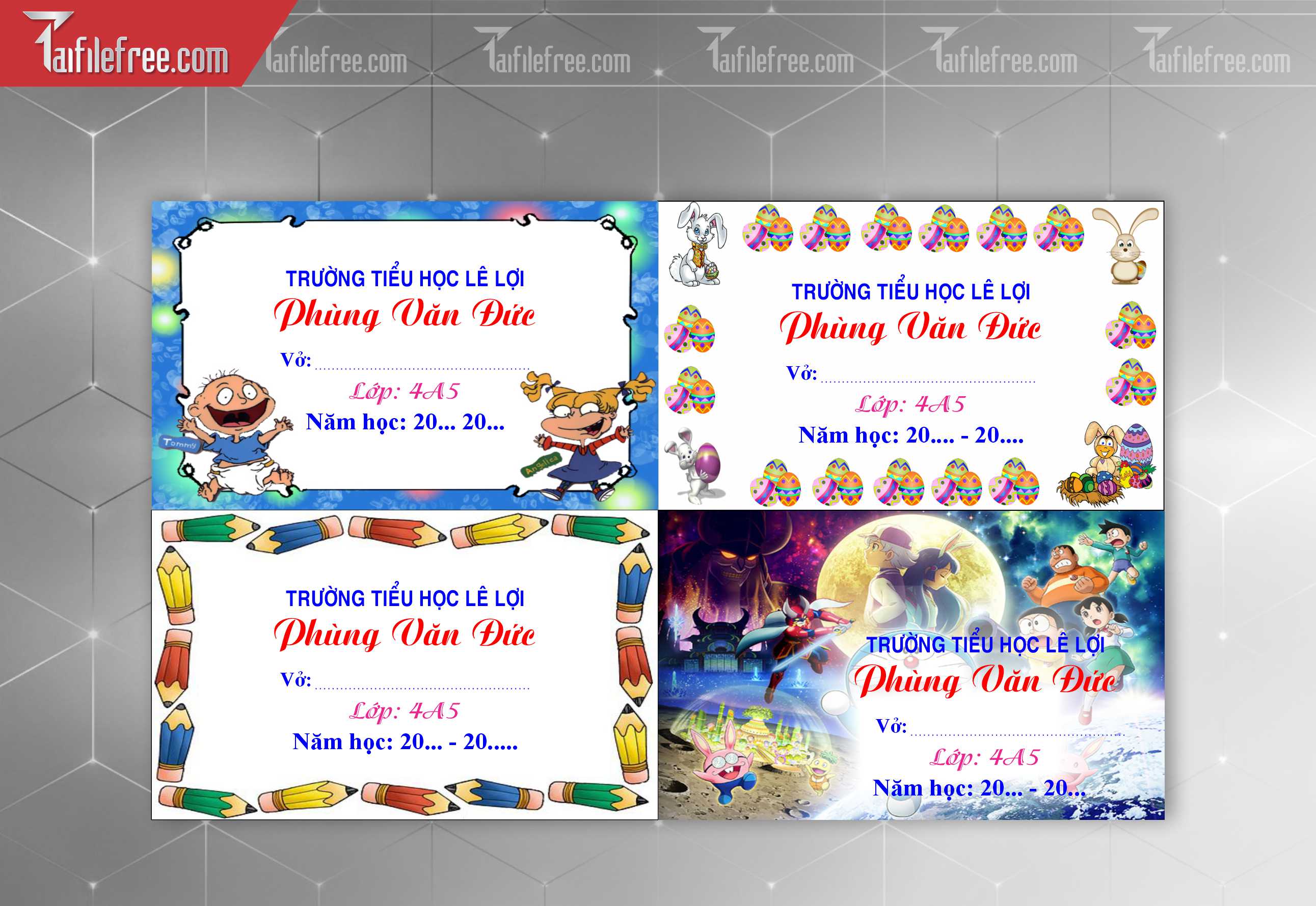 Mẫu Tem Nhãn Vở Đẹp_HV135