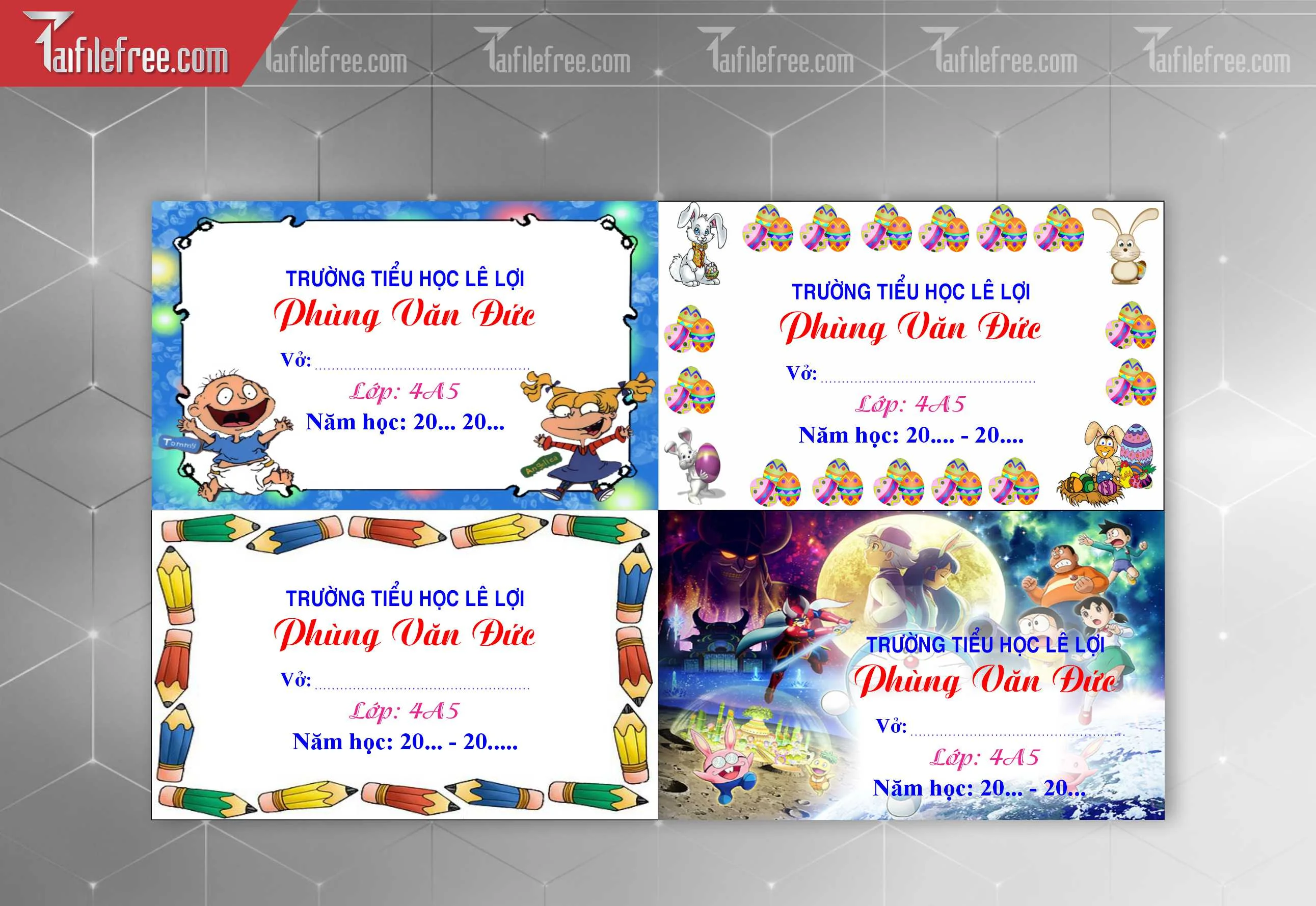 Mẫu Tem Nhãn Vở Đẹp_HV135