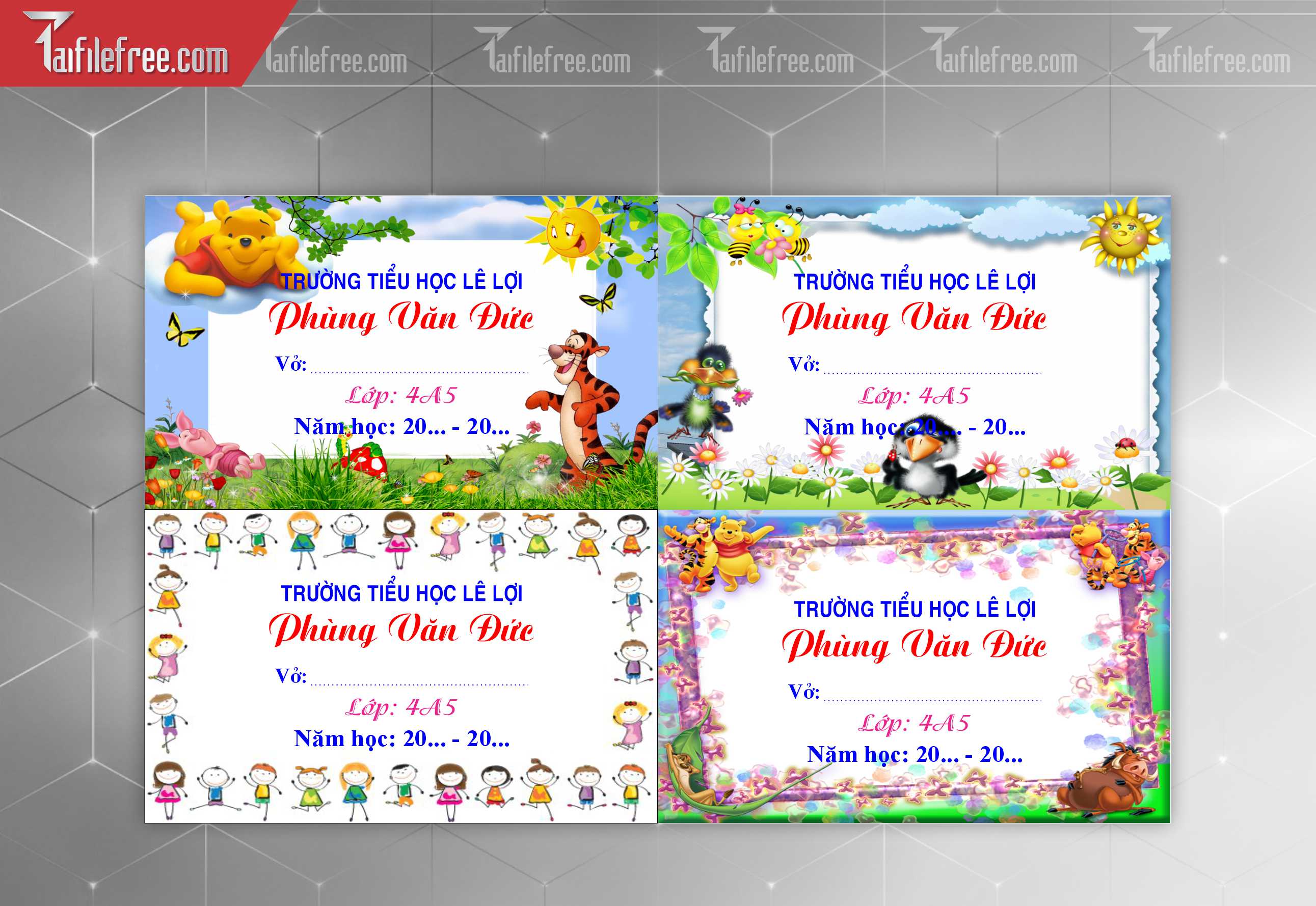 Mẫu Tem Nhãn Vở Đẹp_HV136