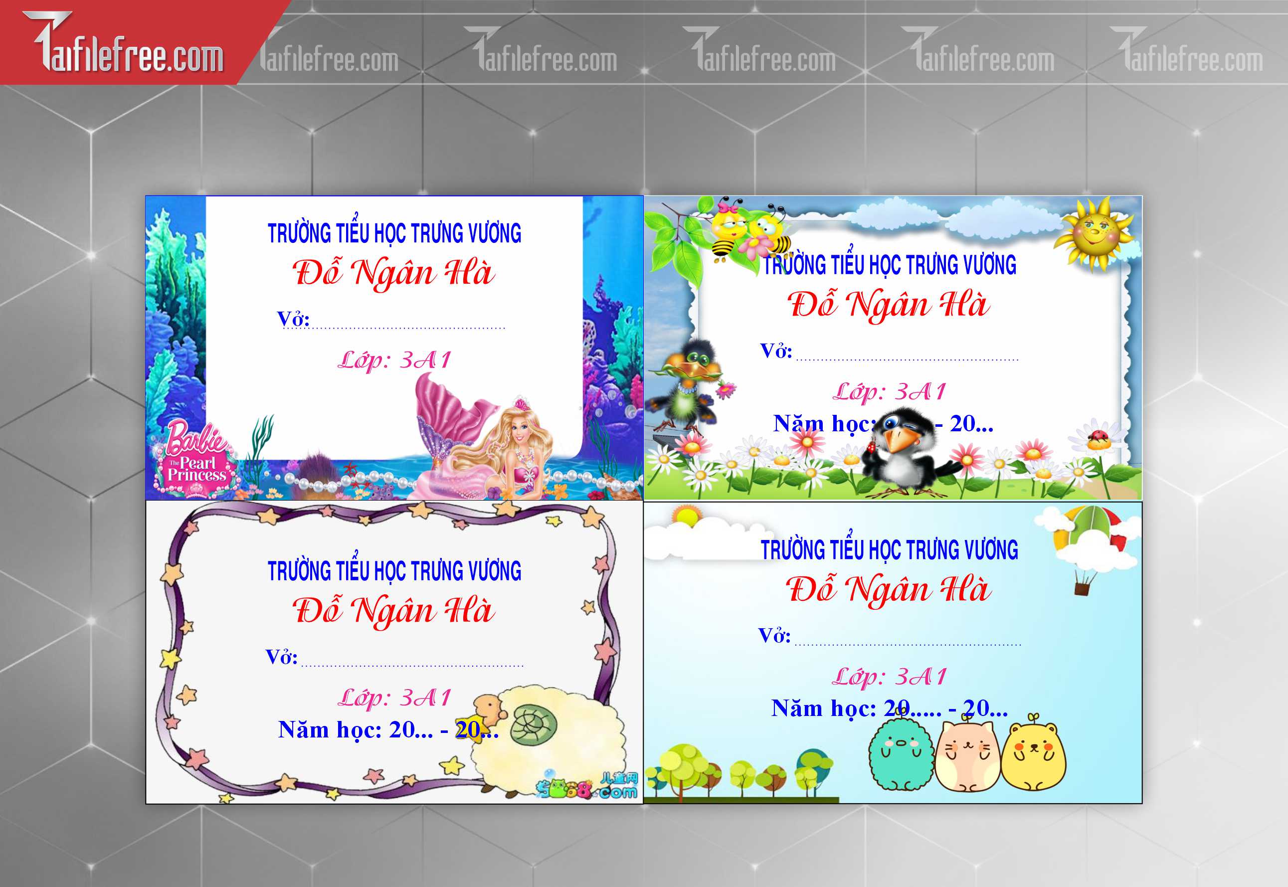 Mẫu Tem Nhãn Vở Đẹp_HV137