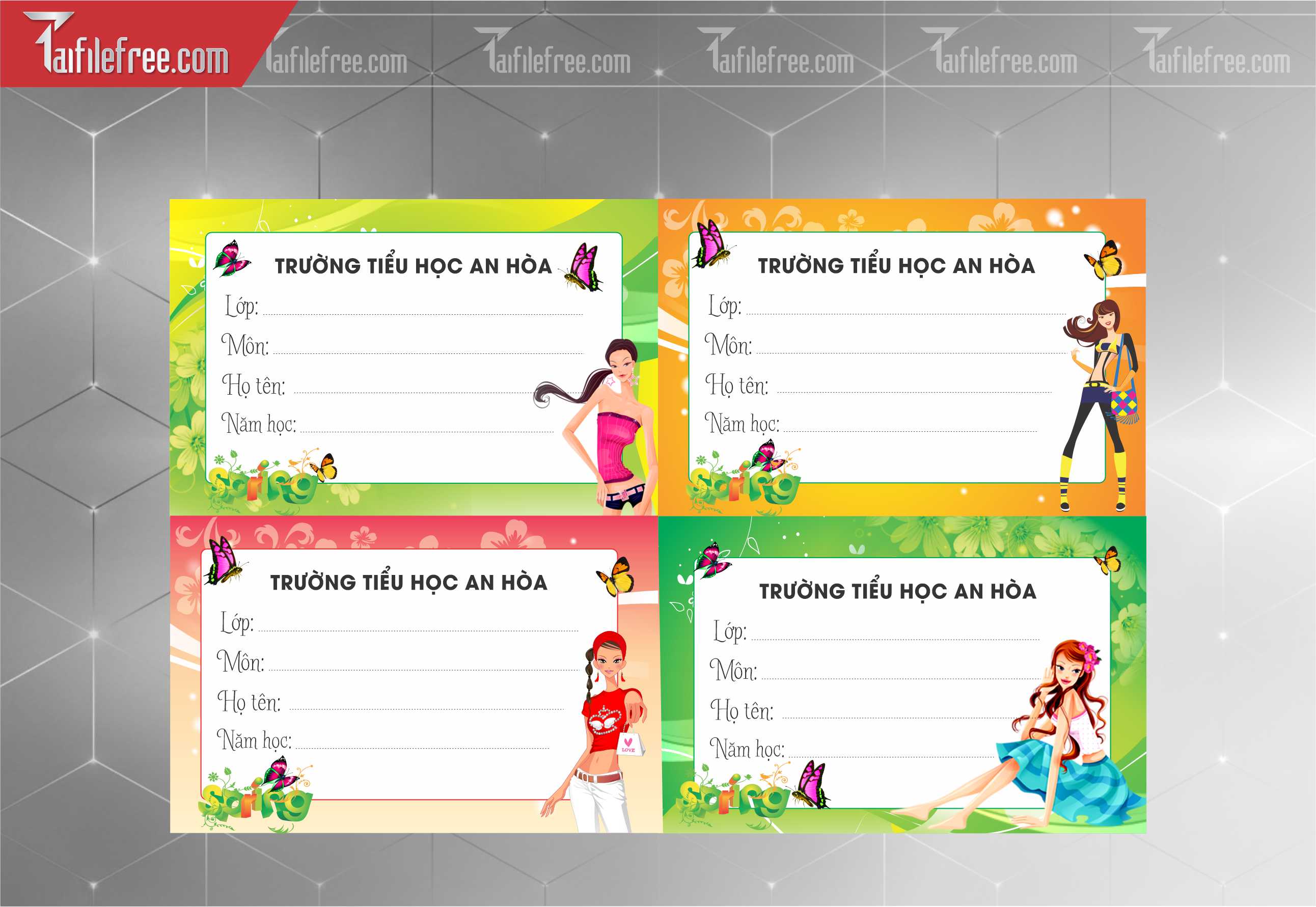 Mẫu Tem Nhãn Vở Đẹp_HV144