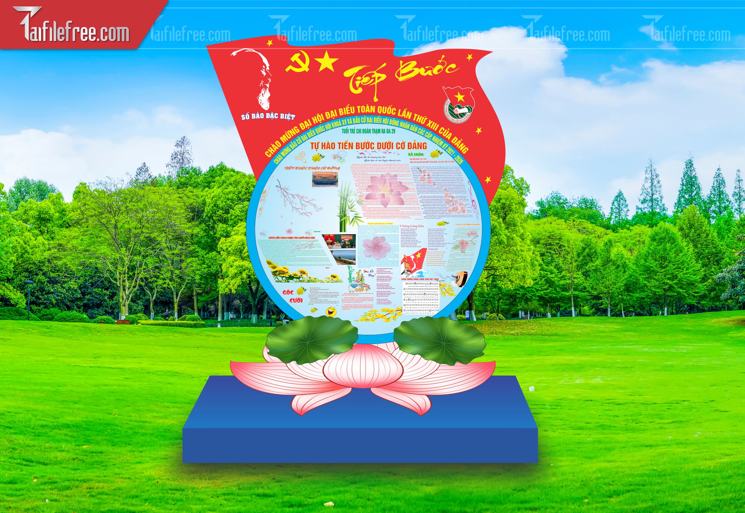 File Vector Báo Tường Chào Mừng Đại Hội_HV175