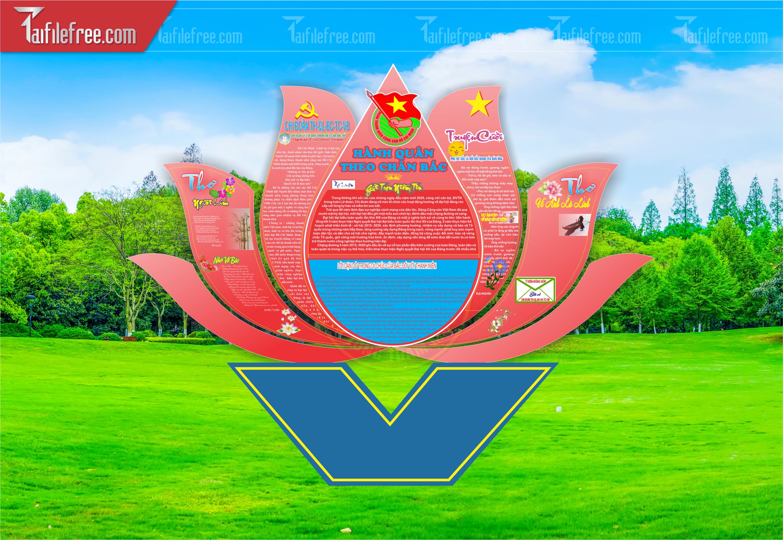 File Vector Báo Tường Chủ Đề Hành Quân Theo Chân Bác_HV176