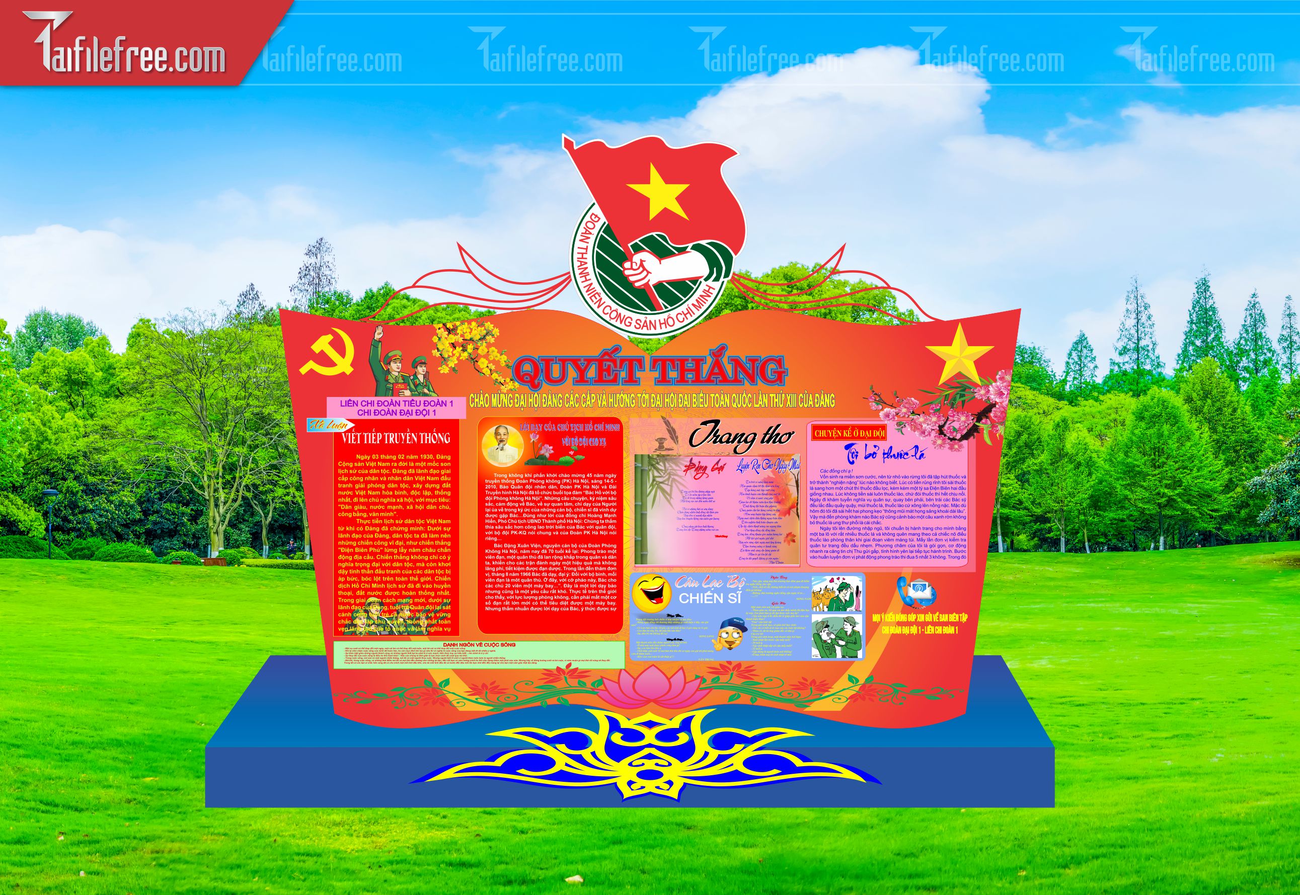 File Vector Báo Tường Chủ Đề Quân Đội_HV177