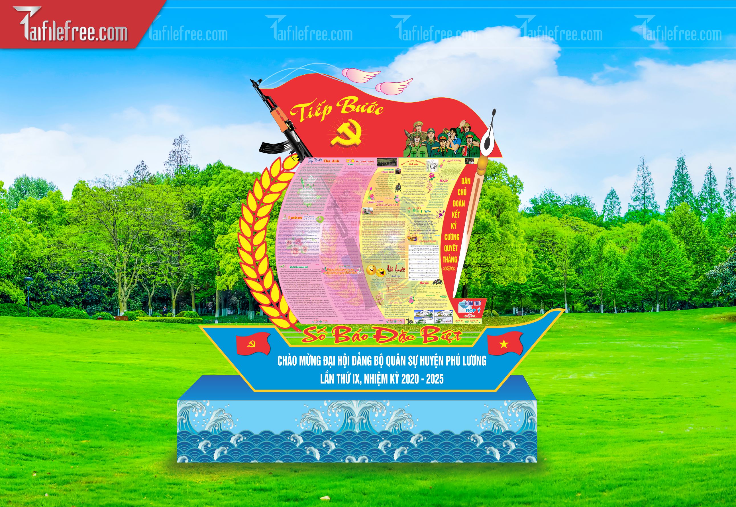 File Vector Báo Tường Chủ Đề Quân Đội_HV179
