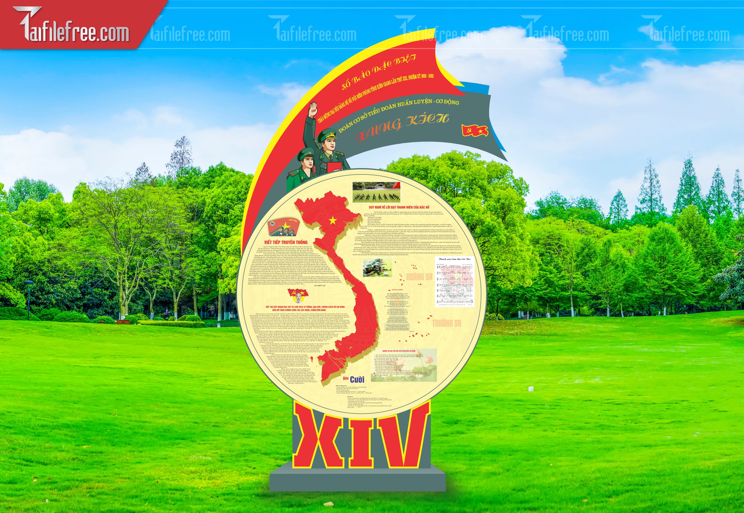 File Vector Báo Tường Chào Mừng Đại Hội_HV180