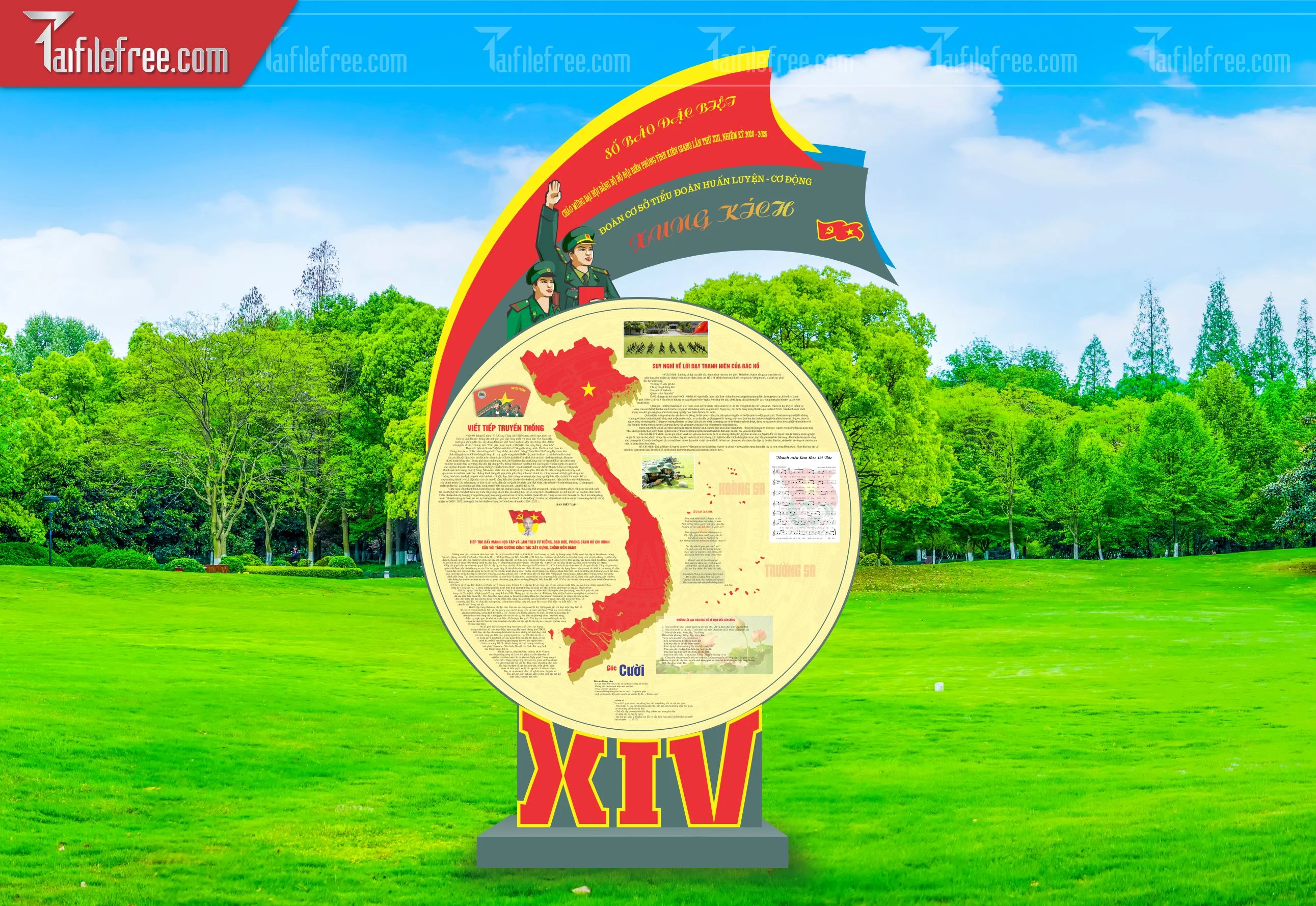 File Vector Báo Tường Chào Mừng Đại Hội_HV180