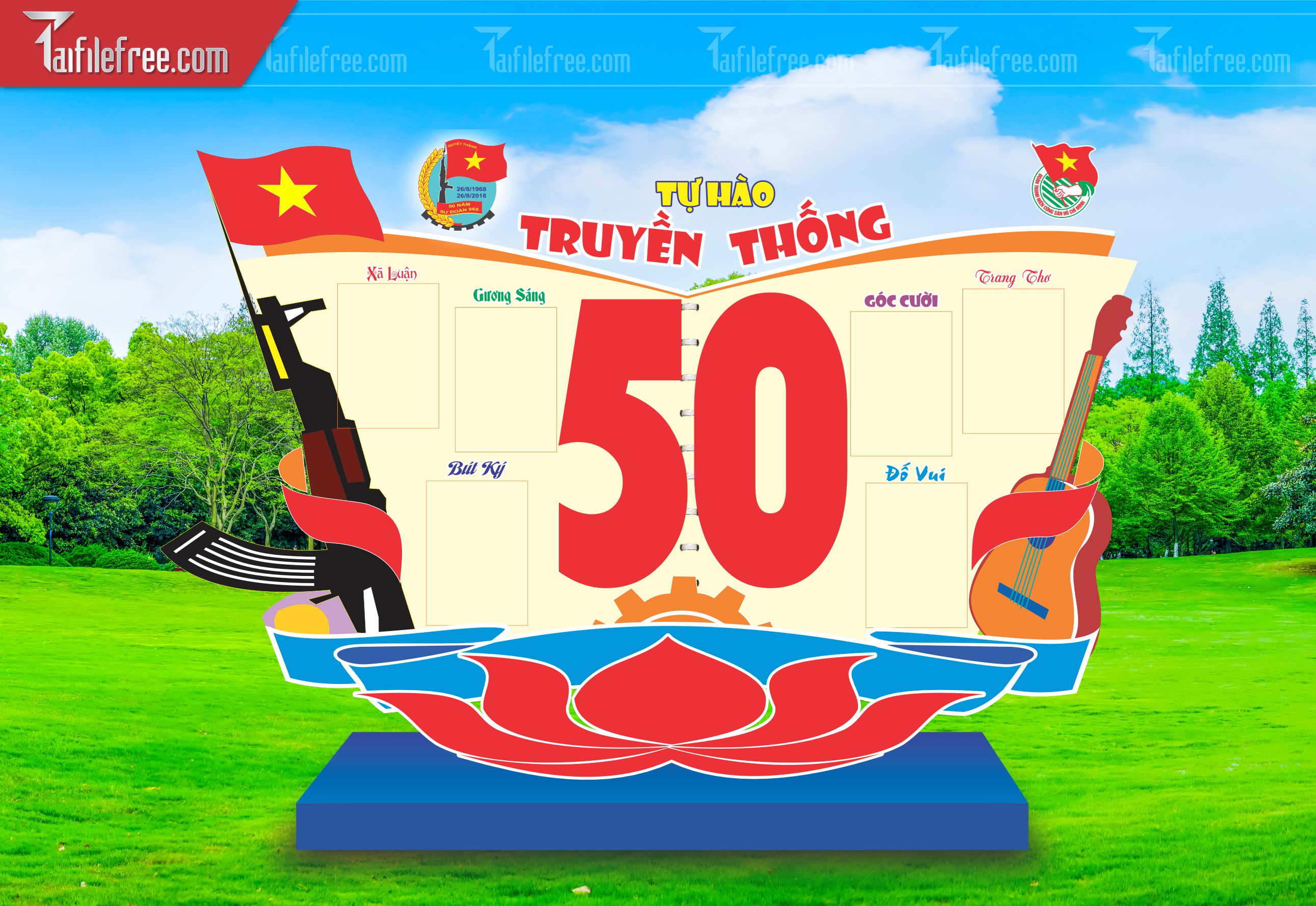 File Vector Báo Tường Chủ Đề Quân Đội_HV184