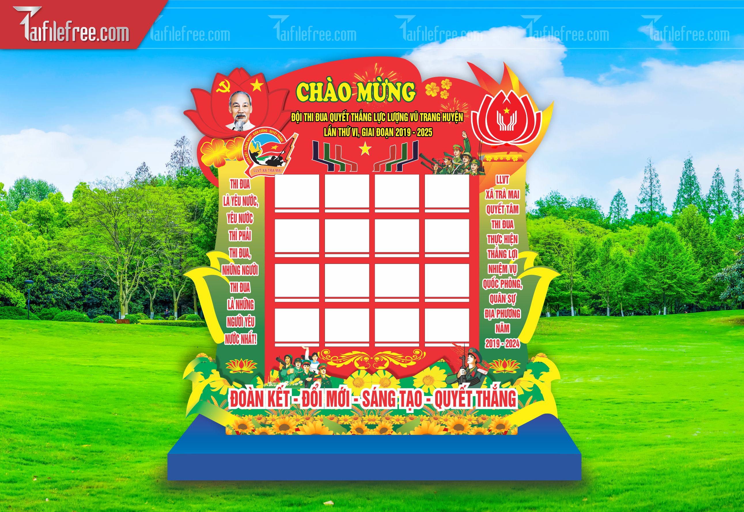 File Vector Báo Tường Chủ Đề Quân Đội_HV186
