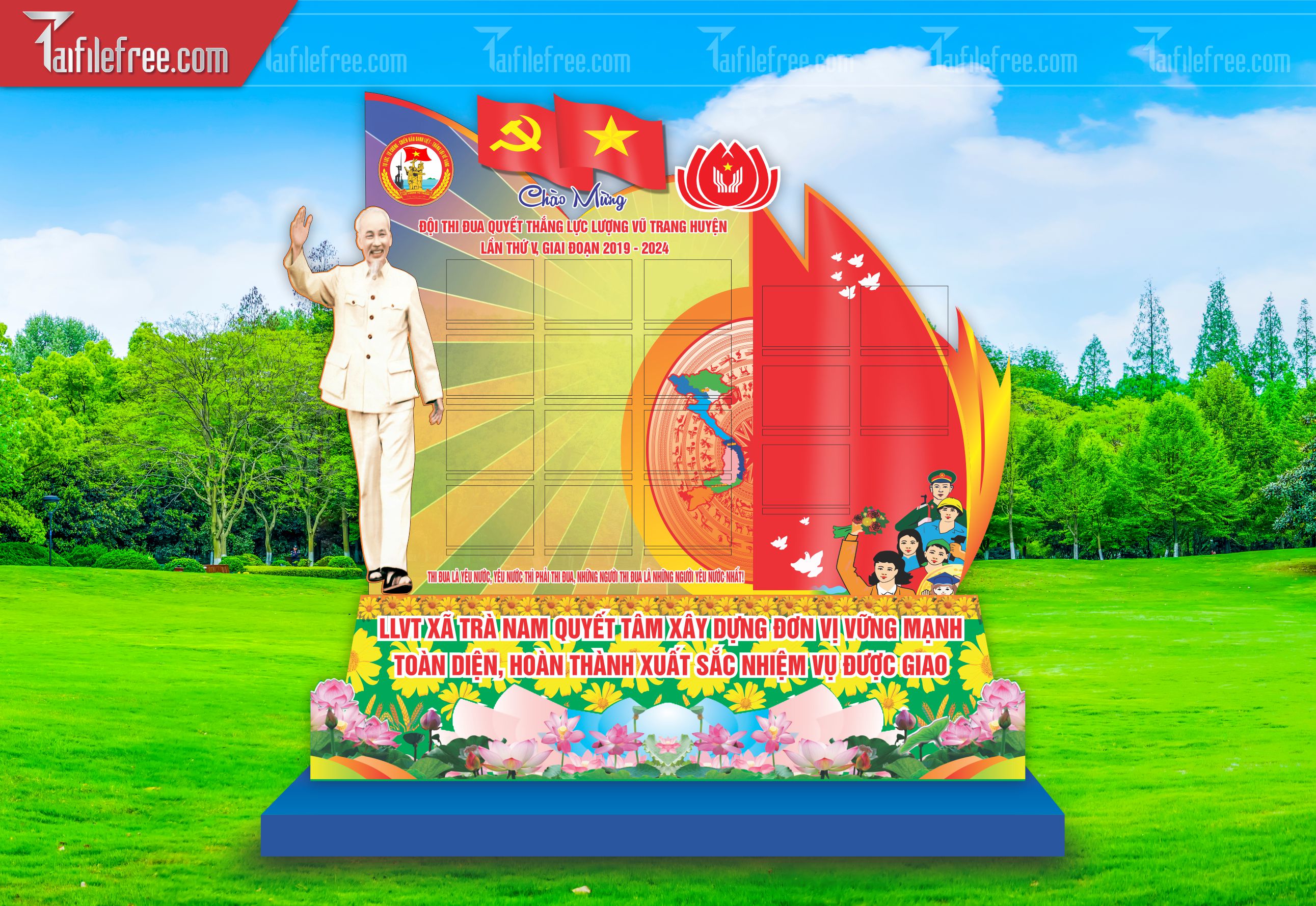 File Vector Báo Tường Chủ Đề Quân Đội_HV187