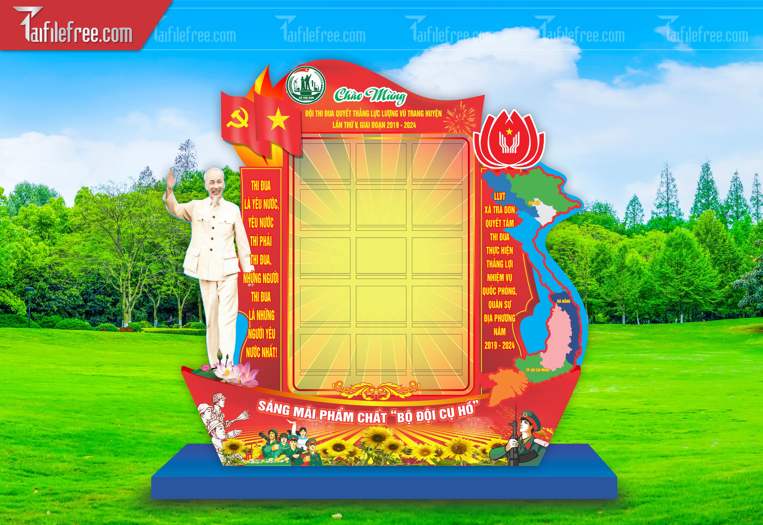 File Vector Báo Tường Chủ Đề Quân Đội_HV189