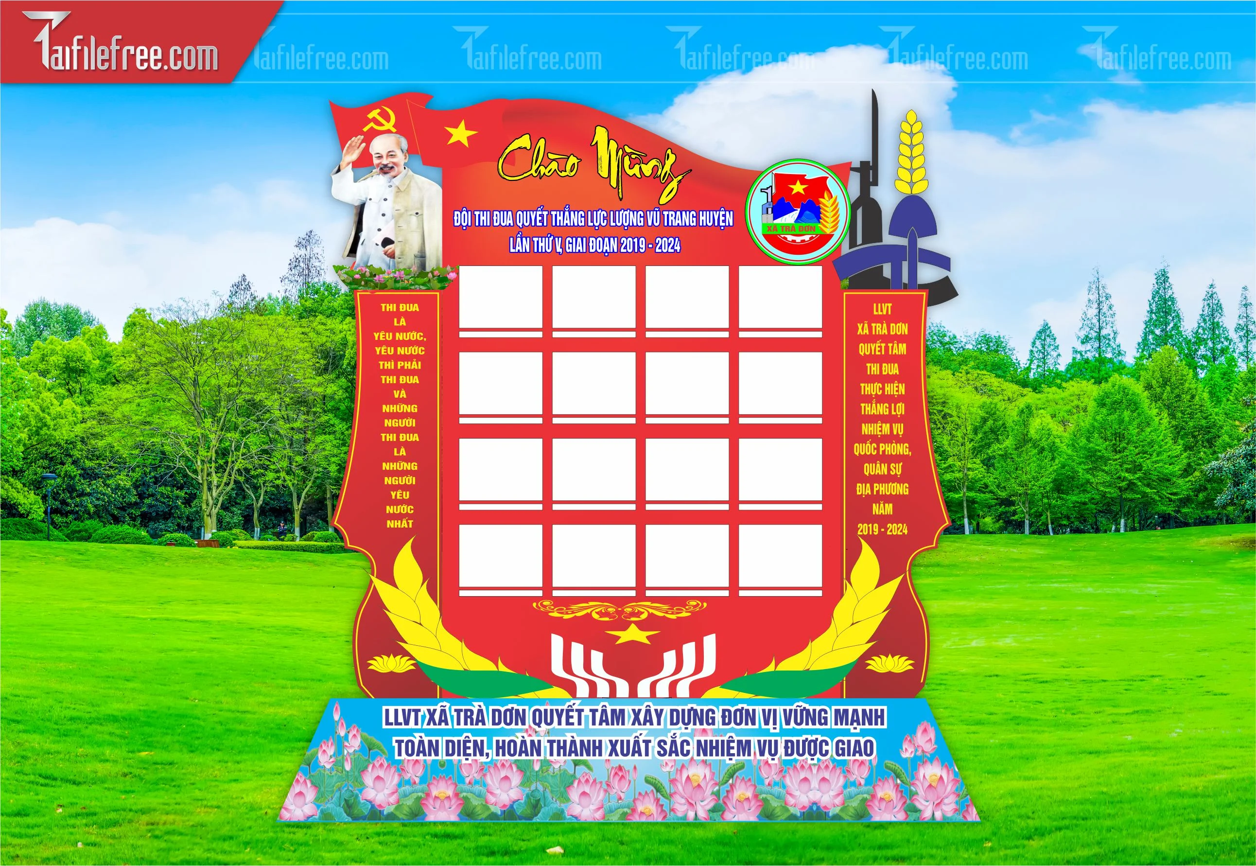 File Vector Báo Tường Chủ Đề Quân Đội_HV190