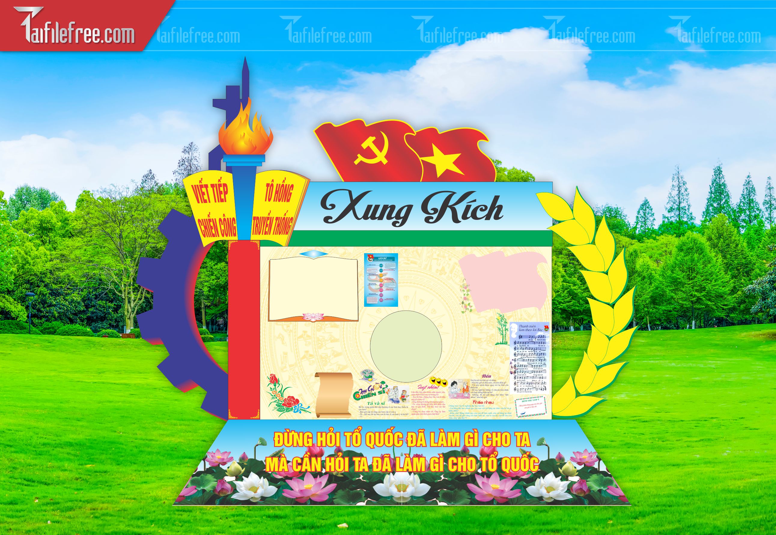 File Vector Báo Tường Chủ Đề Quân Đội_HV191
