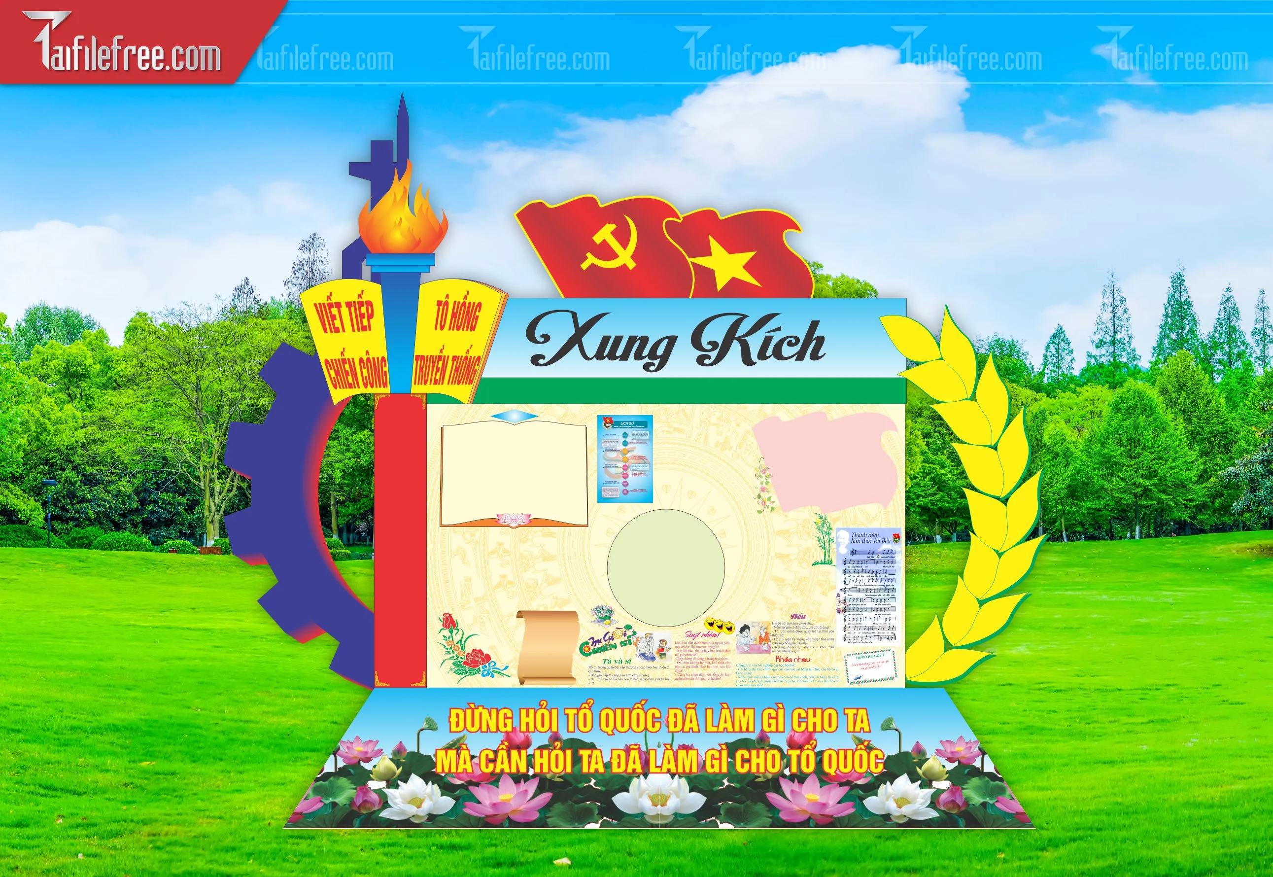 File Vector Báo Tường Chủ Đề Quân Đội_HV191