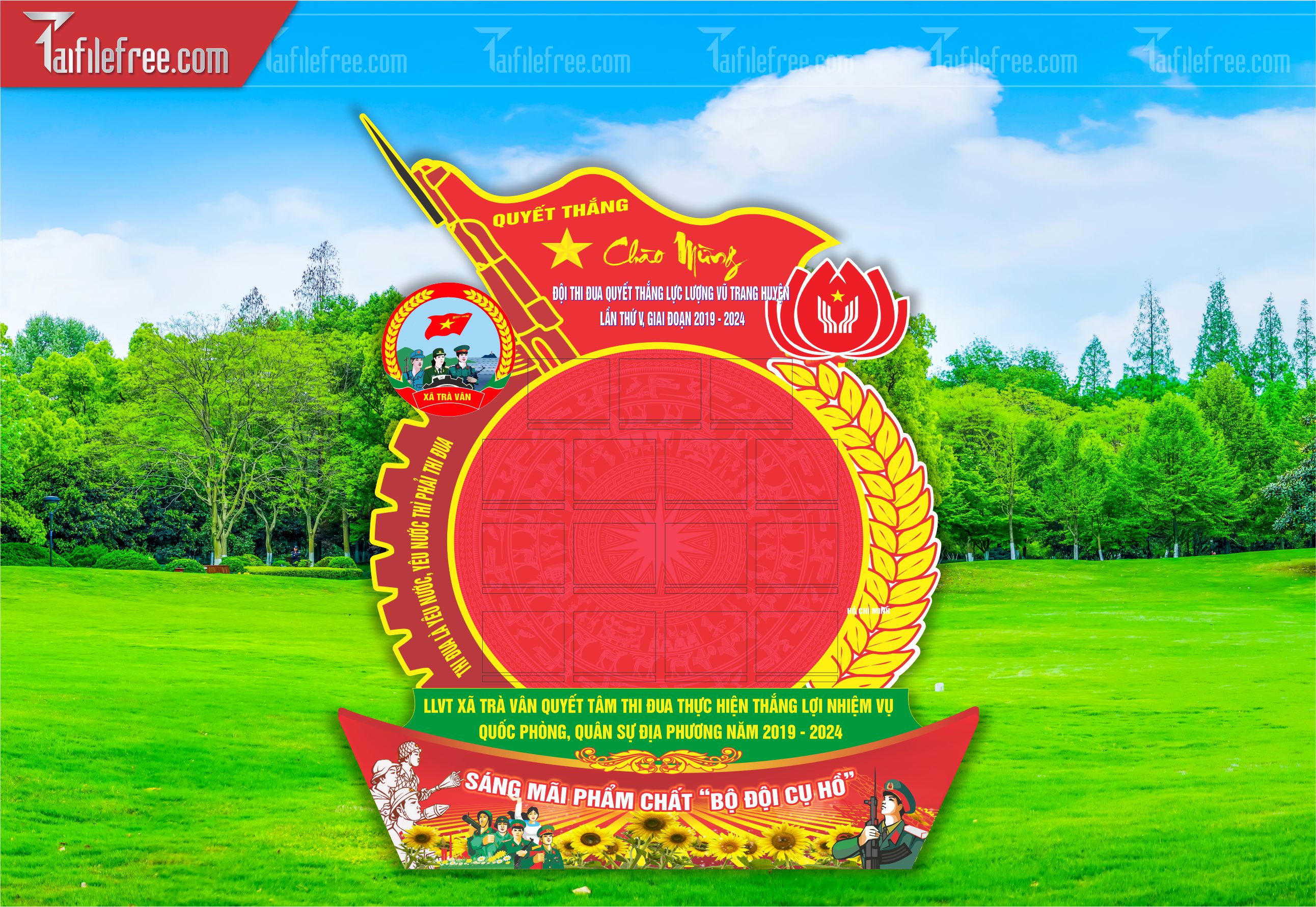 File Vector Báo Tường Chủ Đề Quân Đội_HV192