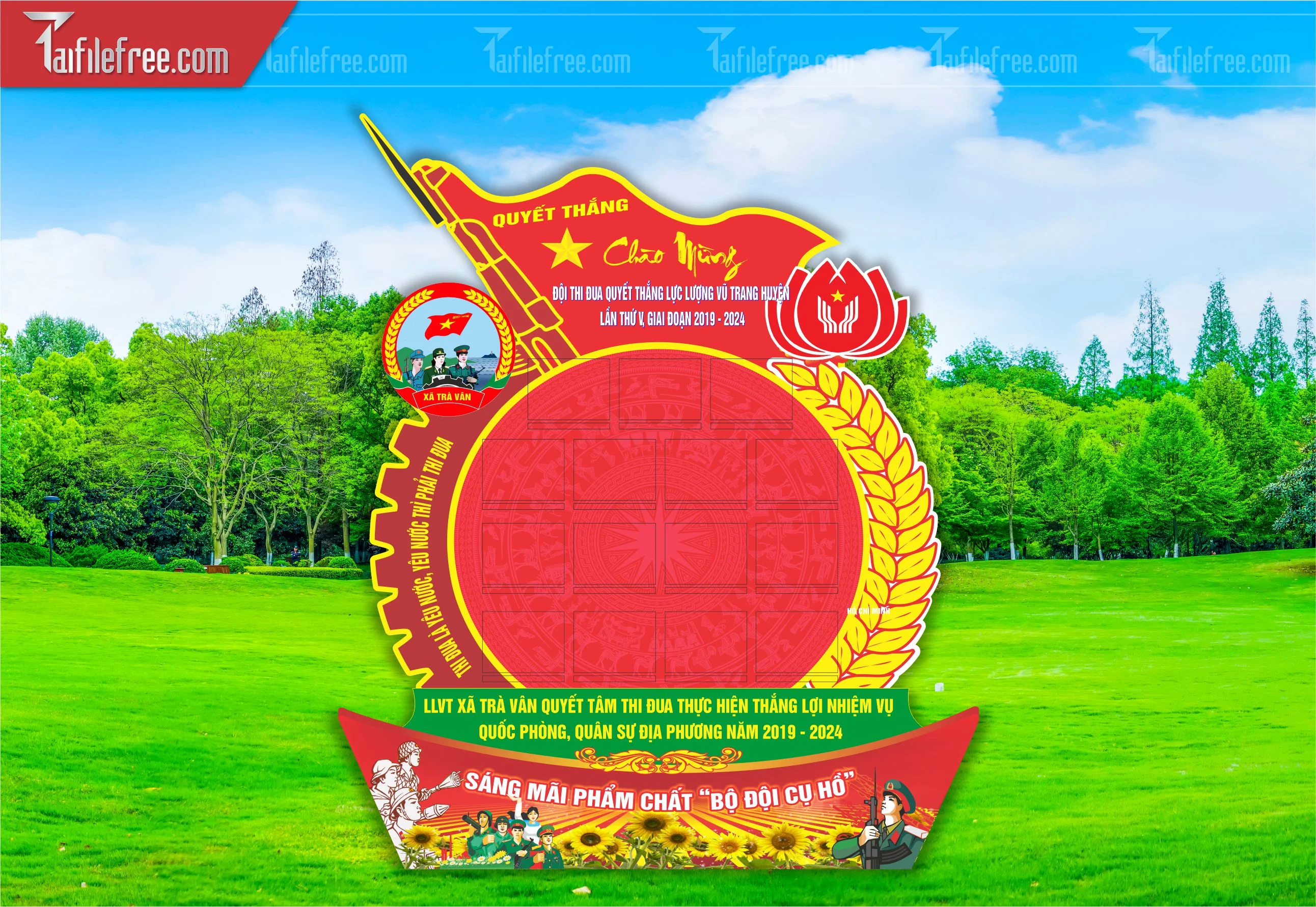 File Vector Báo Tường Chủ Đề Quân Đội_HV192
