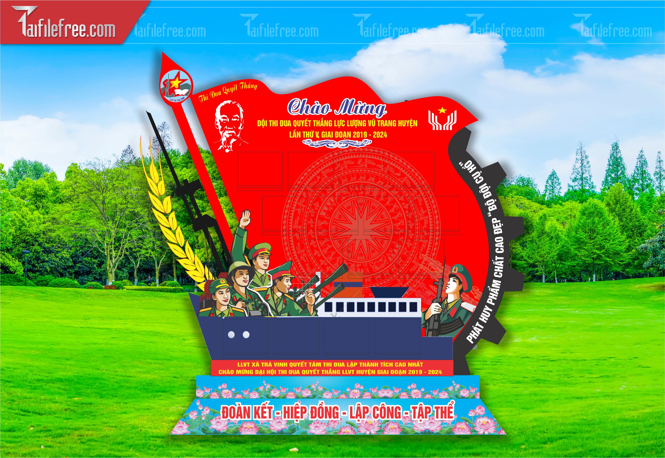 File Vector Báo Tường Chủ Đề Quân Đội_HV193