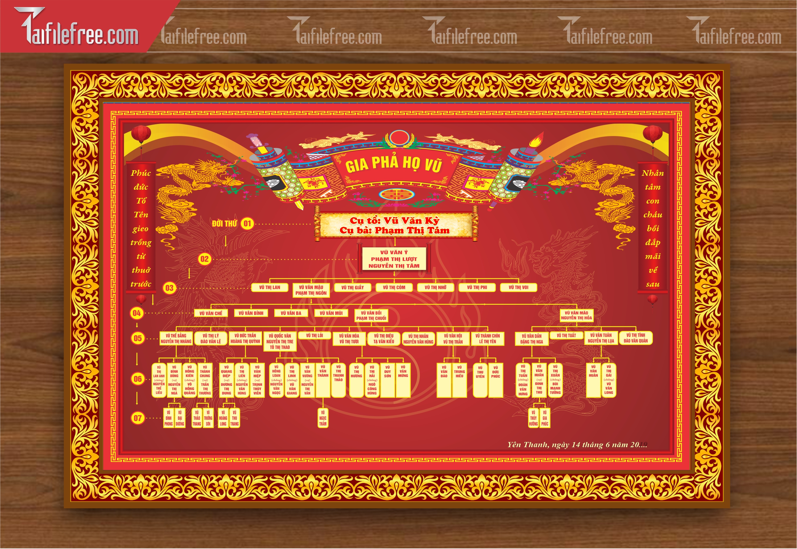 Mẫu Gia Phả Dòng Họ, Gia Tộc File Corel_HV200