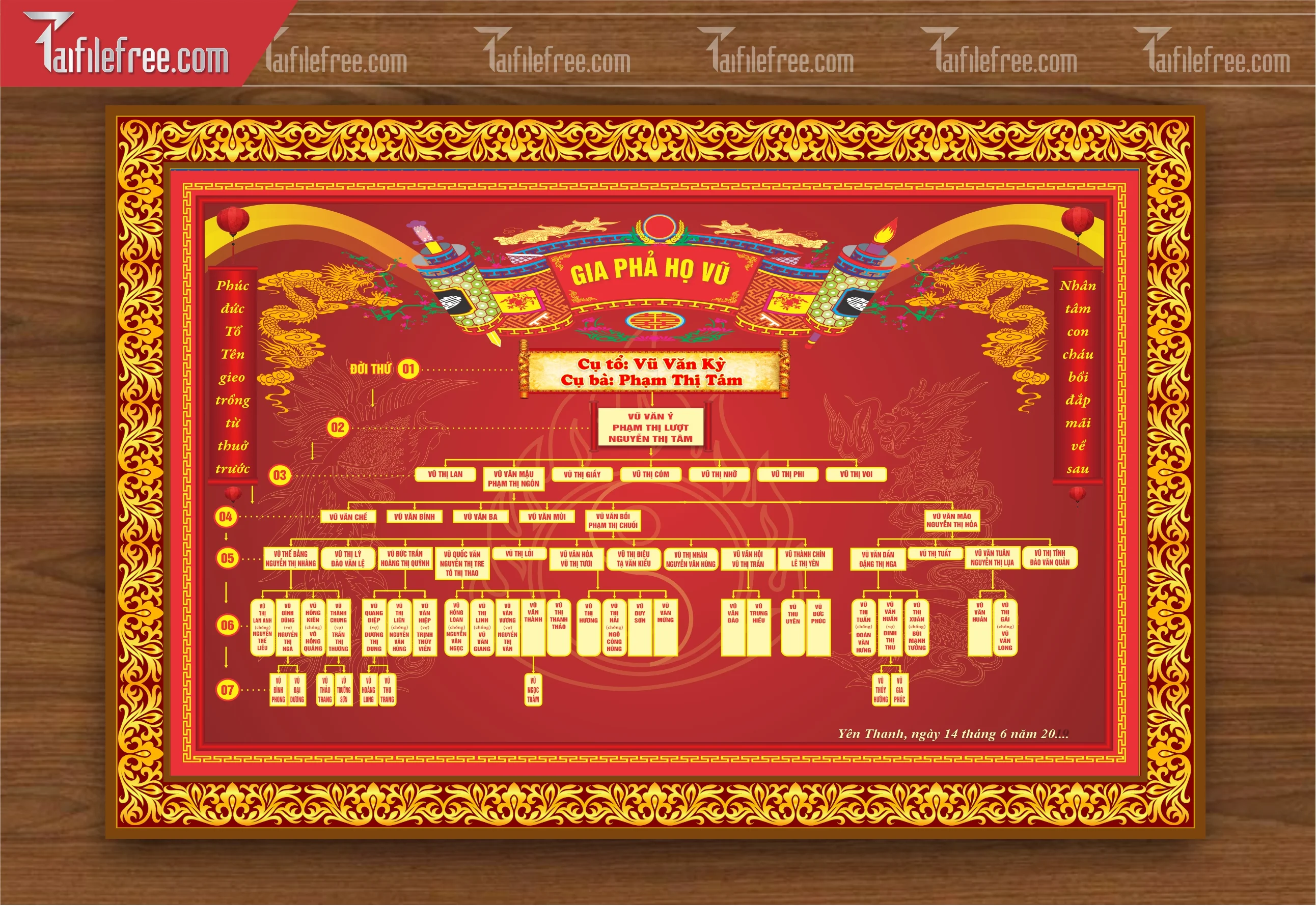 Mẫu Gia Phả Dòng Họ, Gia Tộc File Corel_HV200