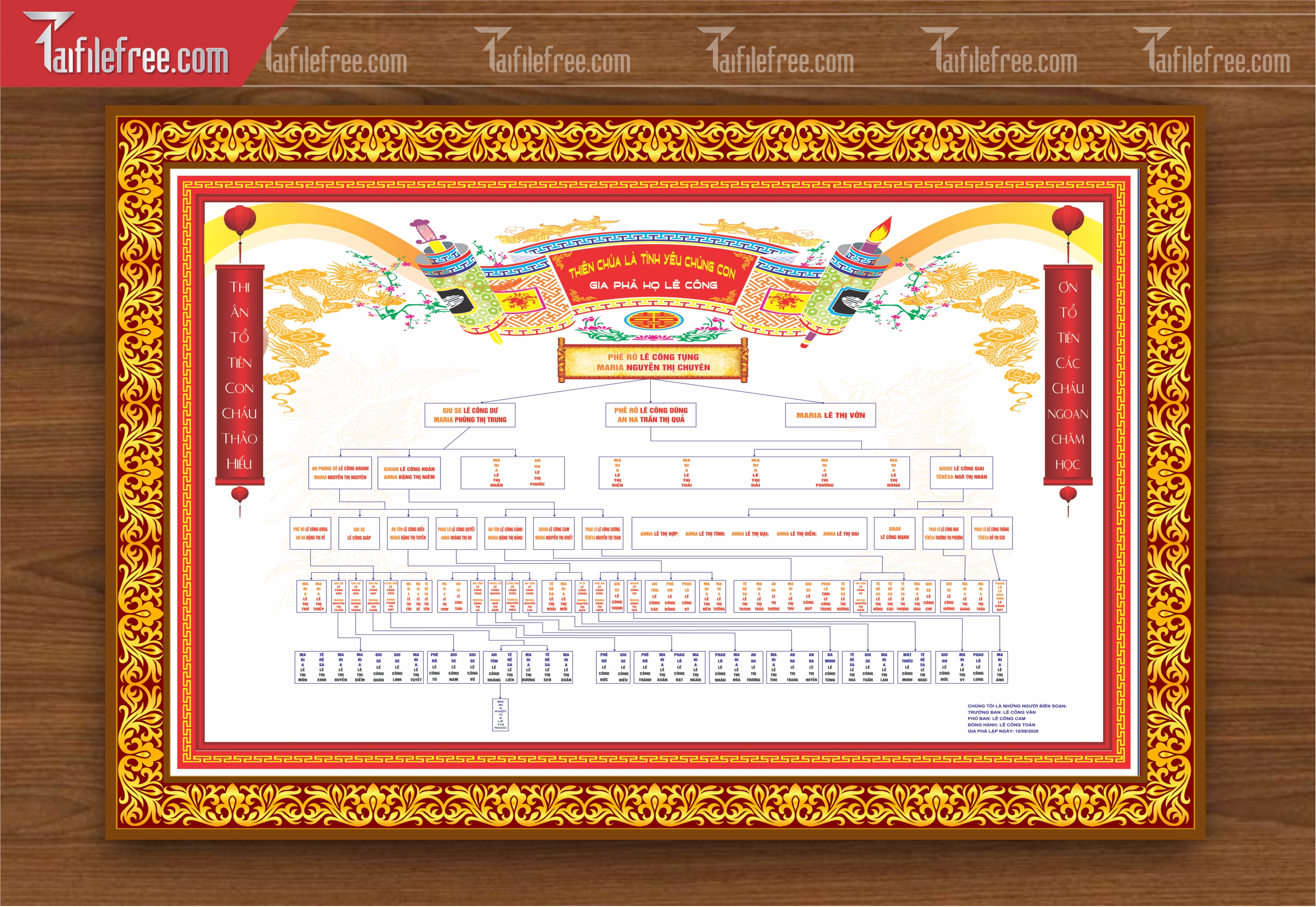Mẫu Gia Phả Dòng Họ, Gia Tộc File Corel_HV214