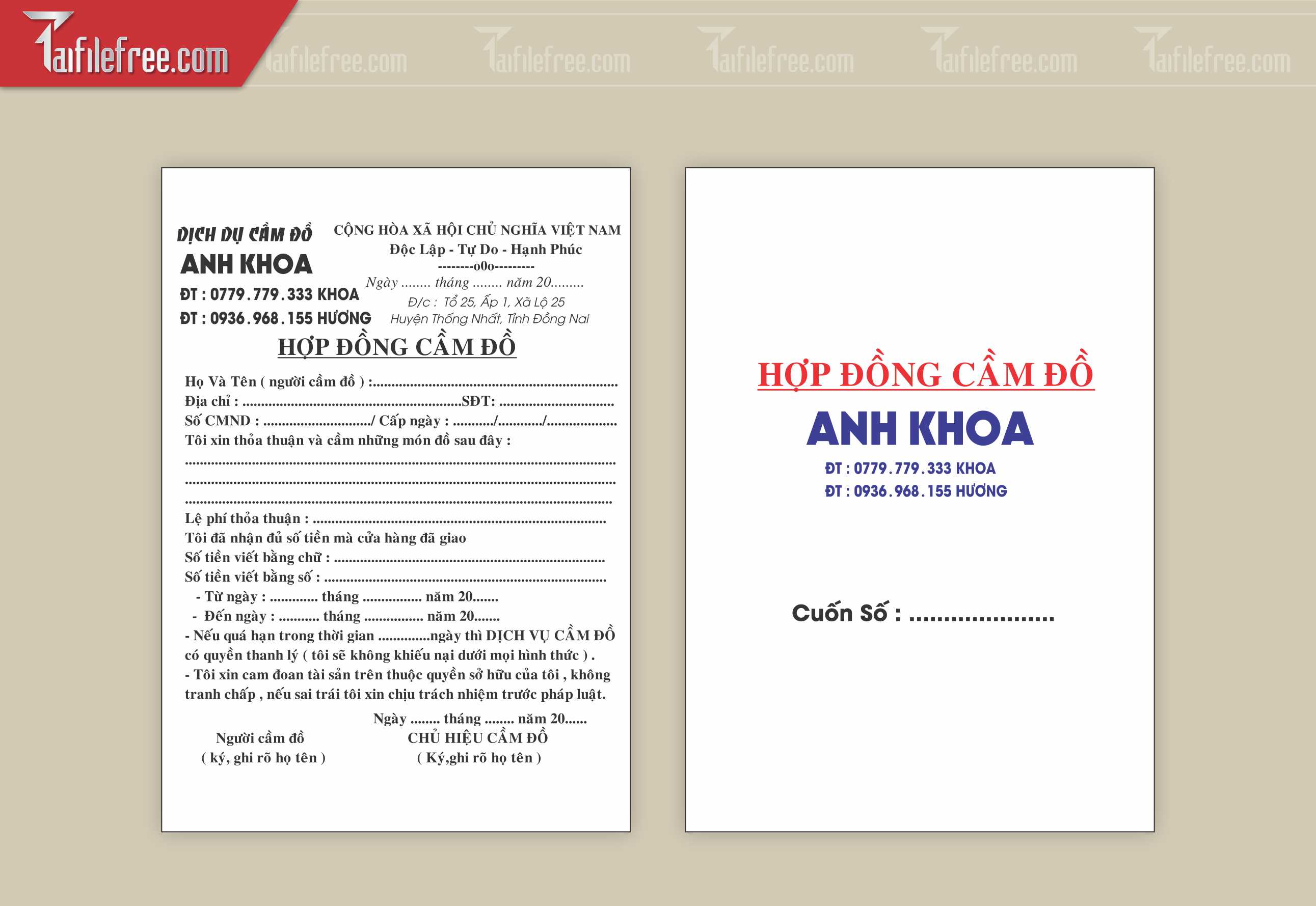 Hợp Đồng Cầm Đồ_HV97