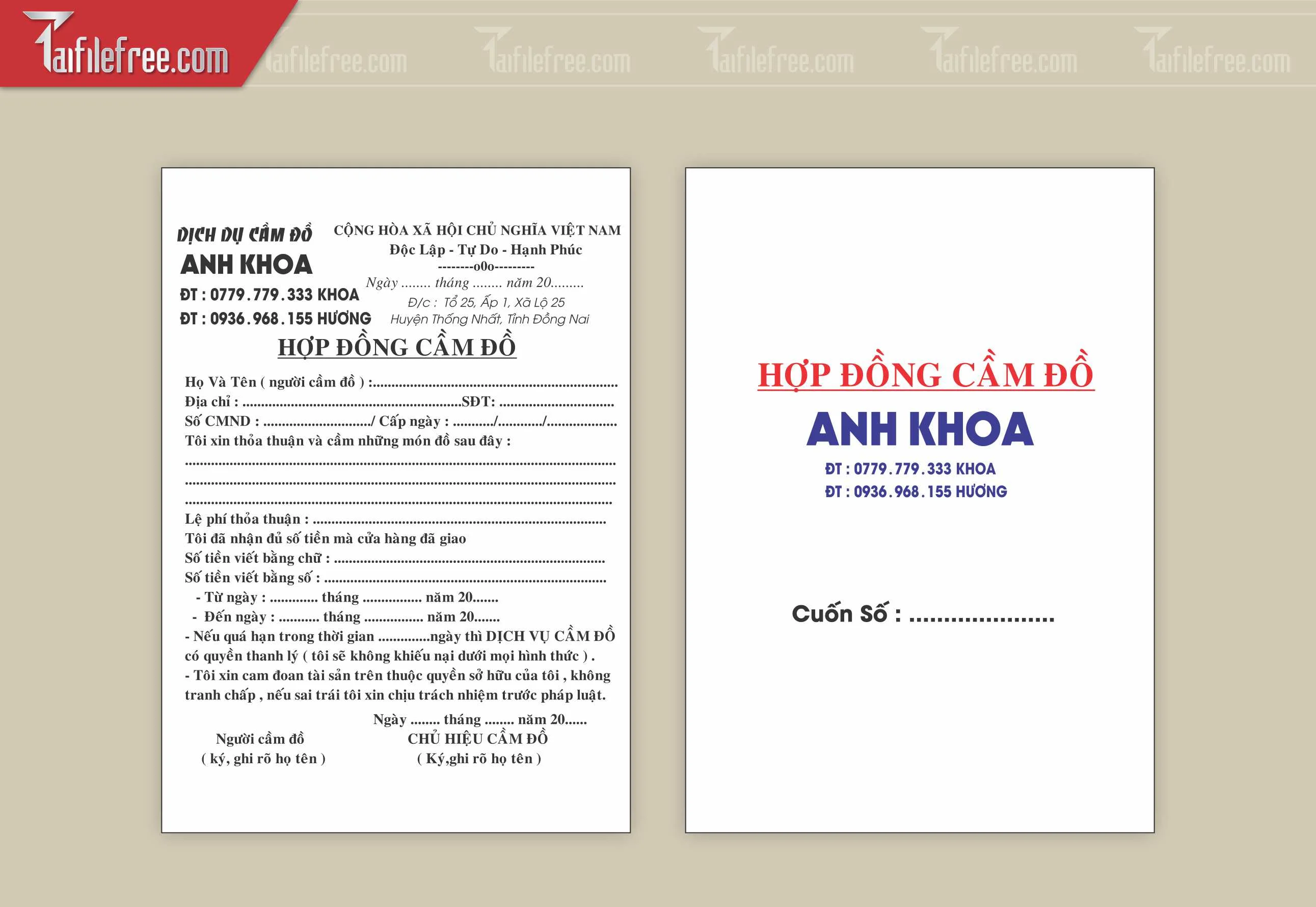 Hợp Đồng Cầm Đồ_HV97