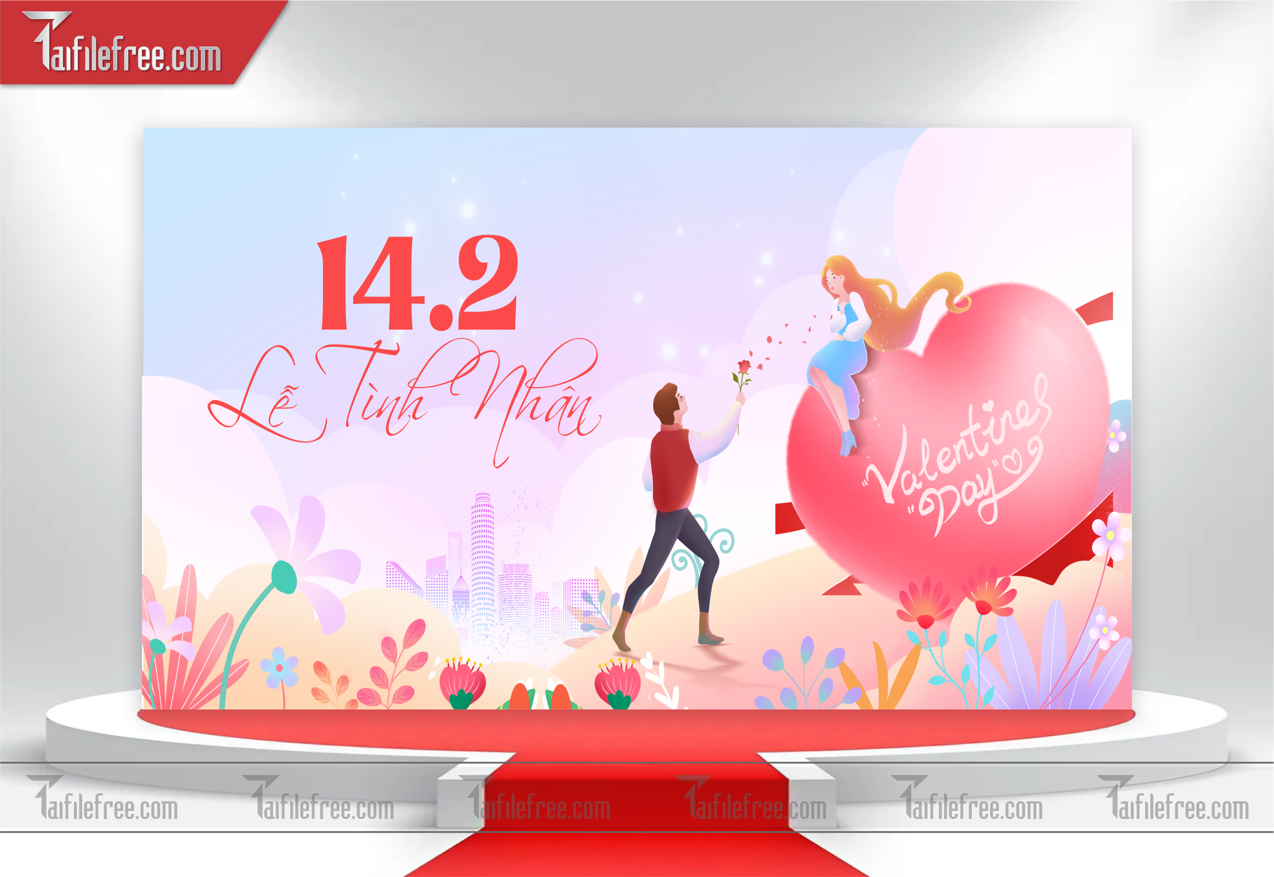 Mẫu Thiết Kế Background Ngày Valentine 14-02_L13