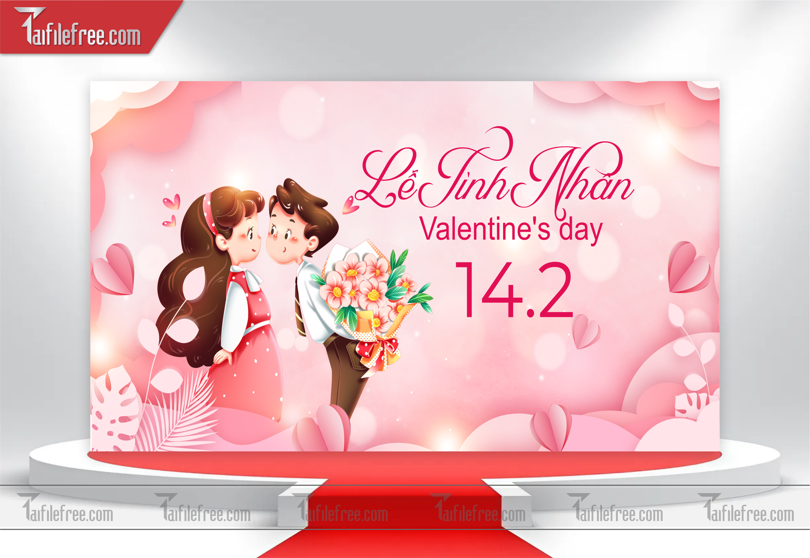 Mẫu Thiết Kế Background Ngày Valentine 14-02_L14