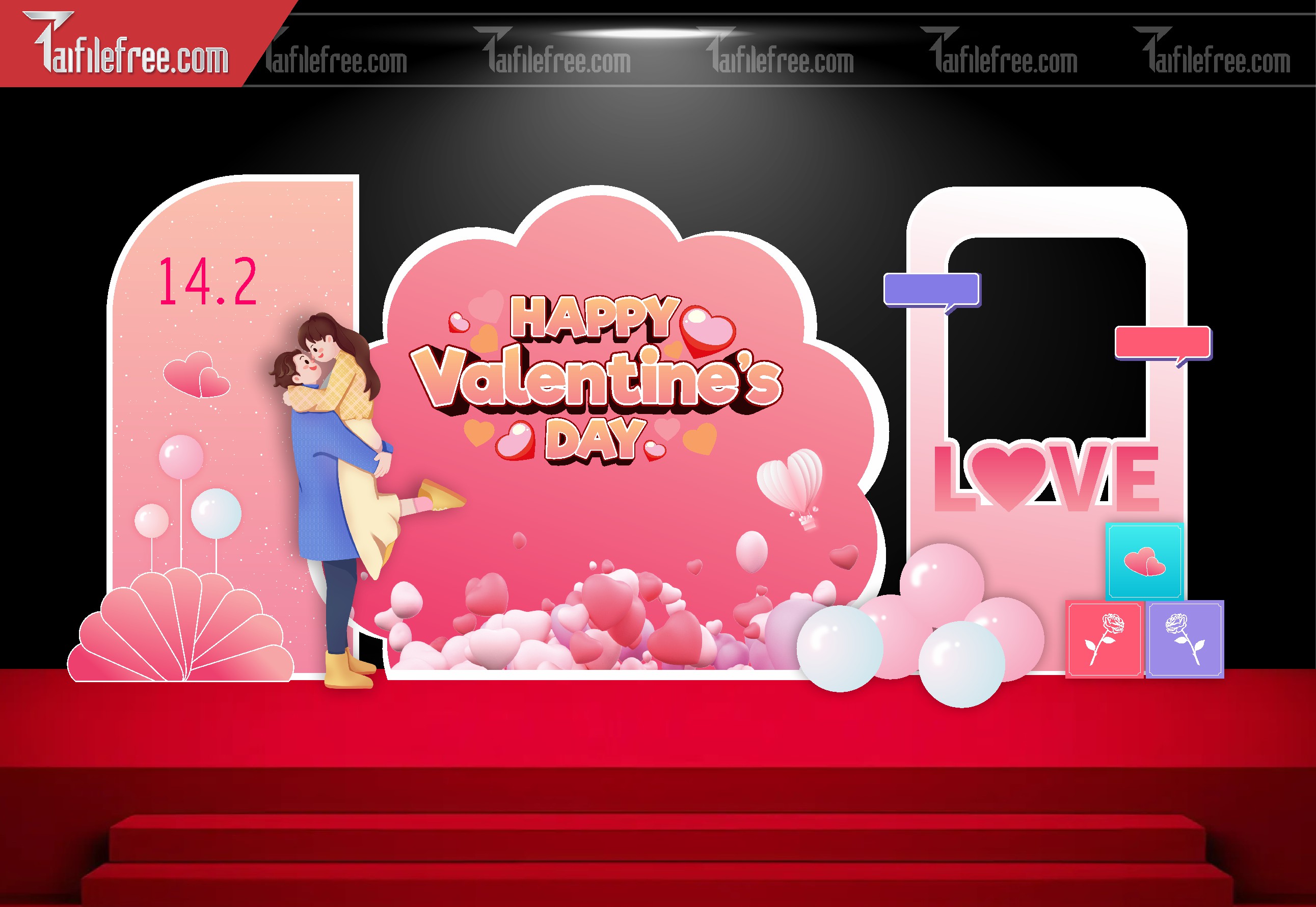 Mẫu Thiết Kế Background Ngày Valentine 14-02_L45