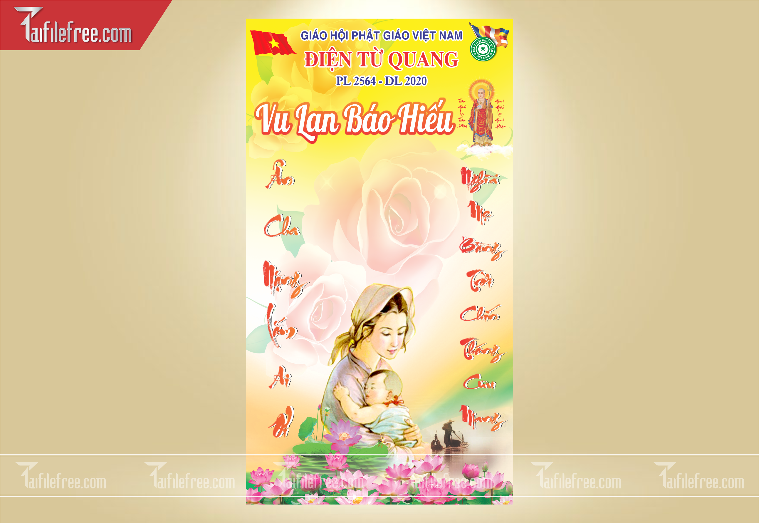 File Thiết Kế Banner, Poster Vu Lan Báo Hiếu Đẹp_LL20