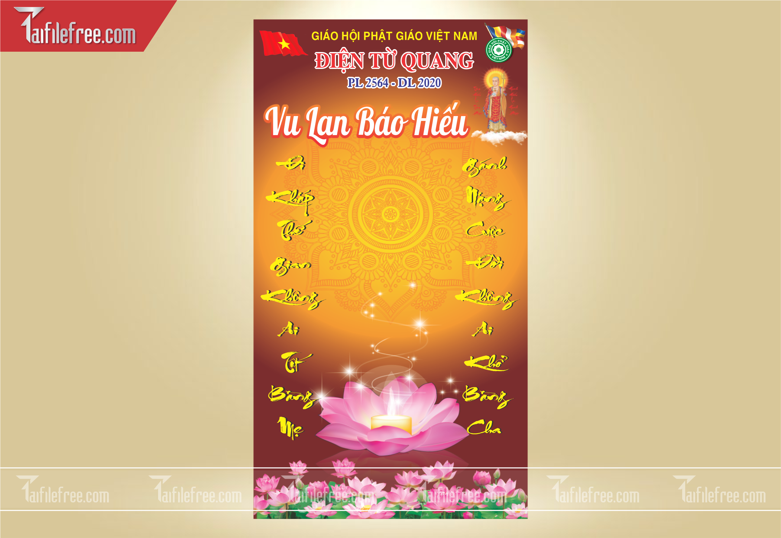 File Thiết Kế Banner, Poster Vu Lan Báo Hiếu Đẹp_LL21
