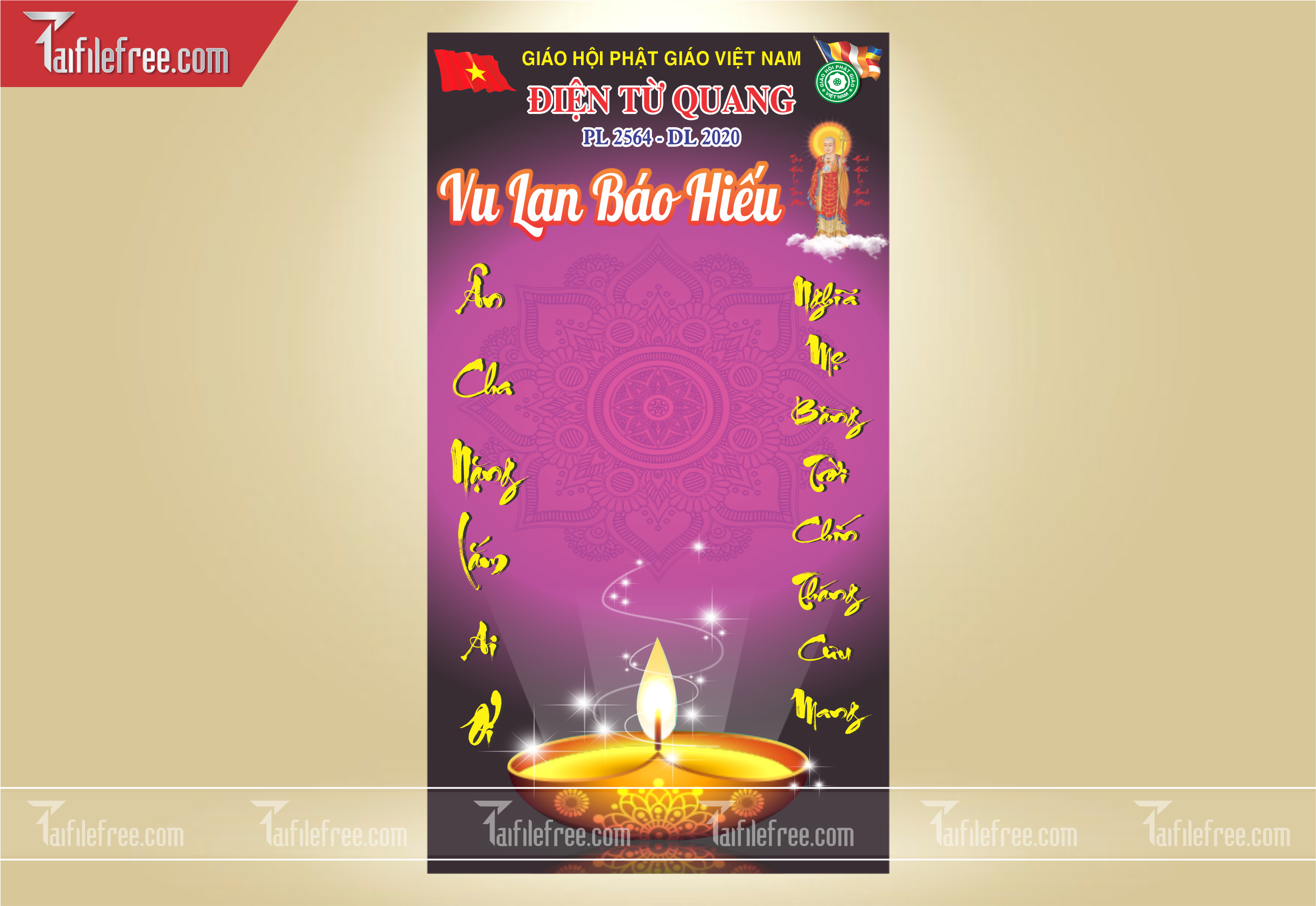 File Thiết Kế Banner, Poster Vu Lan Báo Hiếu Đẹp_LL23