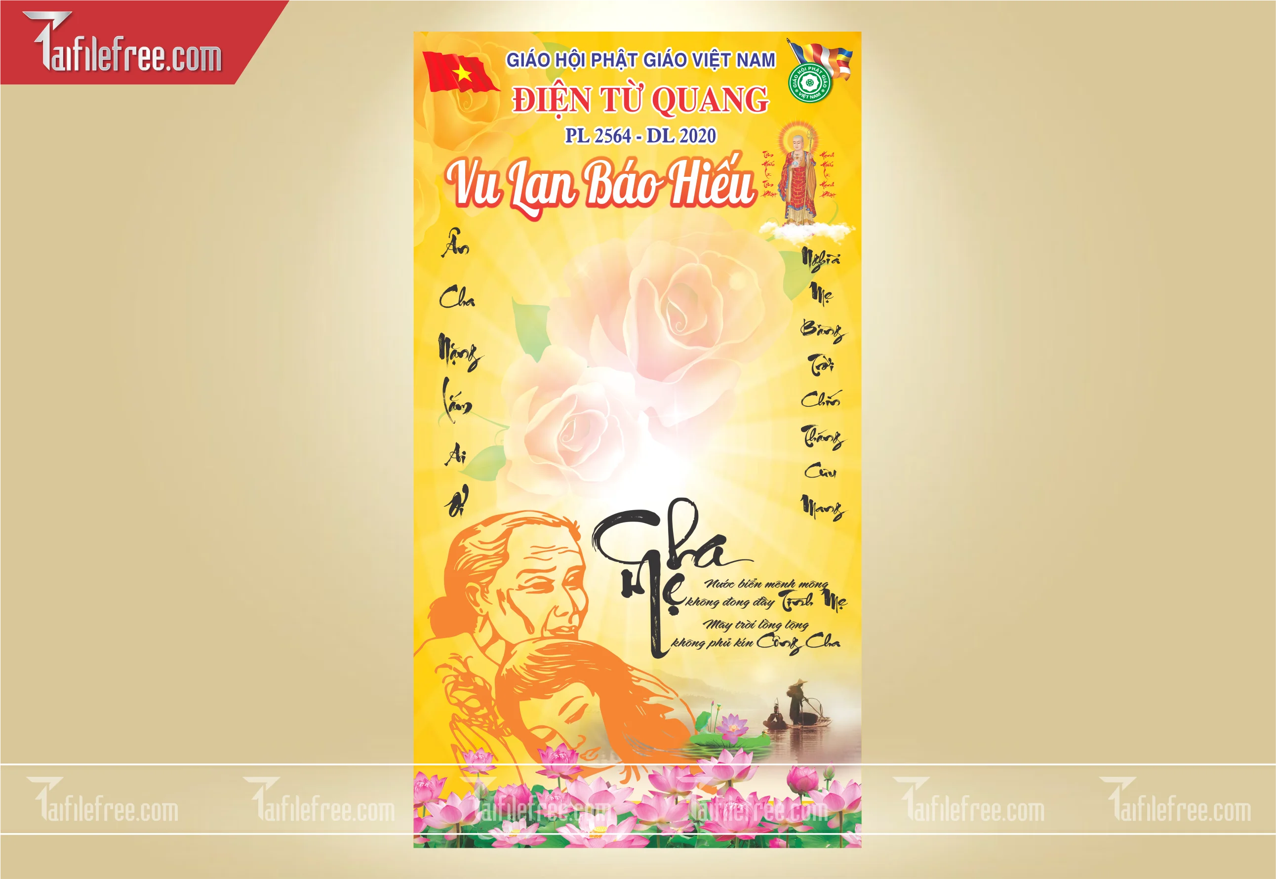 File Thiết Kế Banner, Poster Vu Lan Báo Hiếu Đẹp_LL24