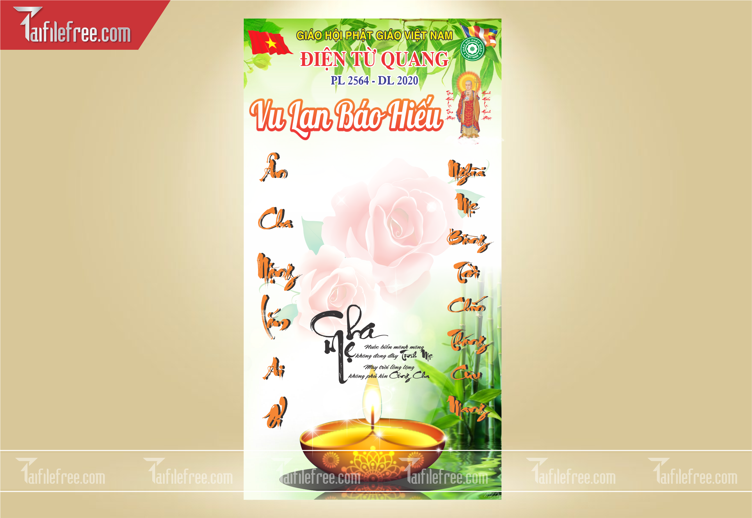 File Thiết Kế Banner, Poster Vu Lan Báo Hiếu Đẹp_LL25