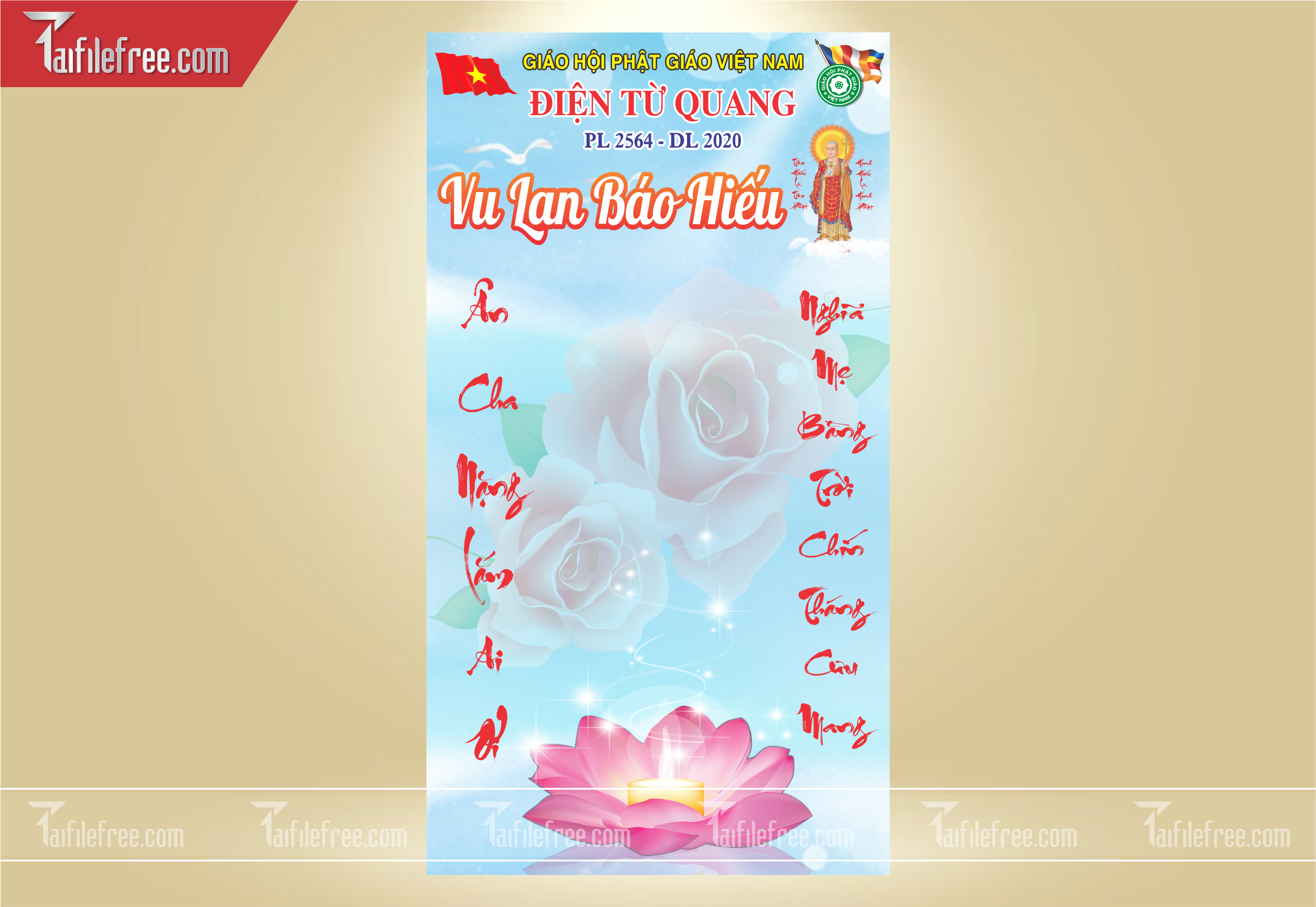 File Thiết Kế Banner, Poster Vu Lan Báo Hiếu Đẹp_LL26