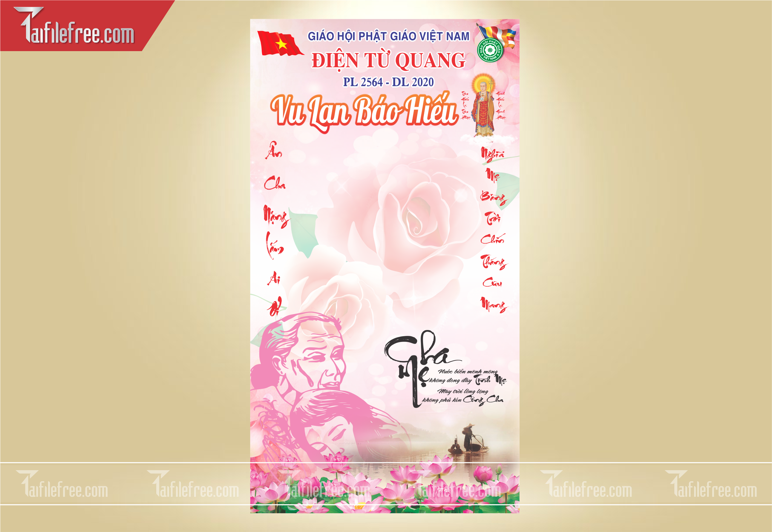 File Thiết Kế Banner, Poster Vu Lan Báo Hiếu Đẹp_LL27