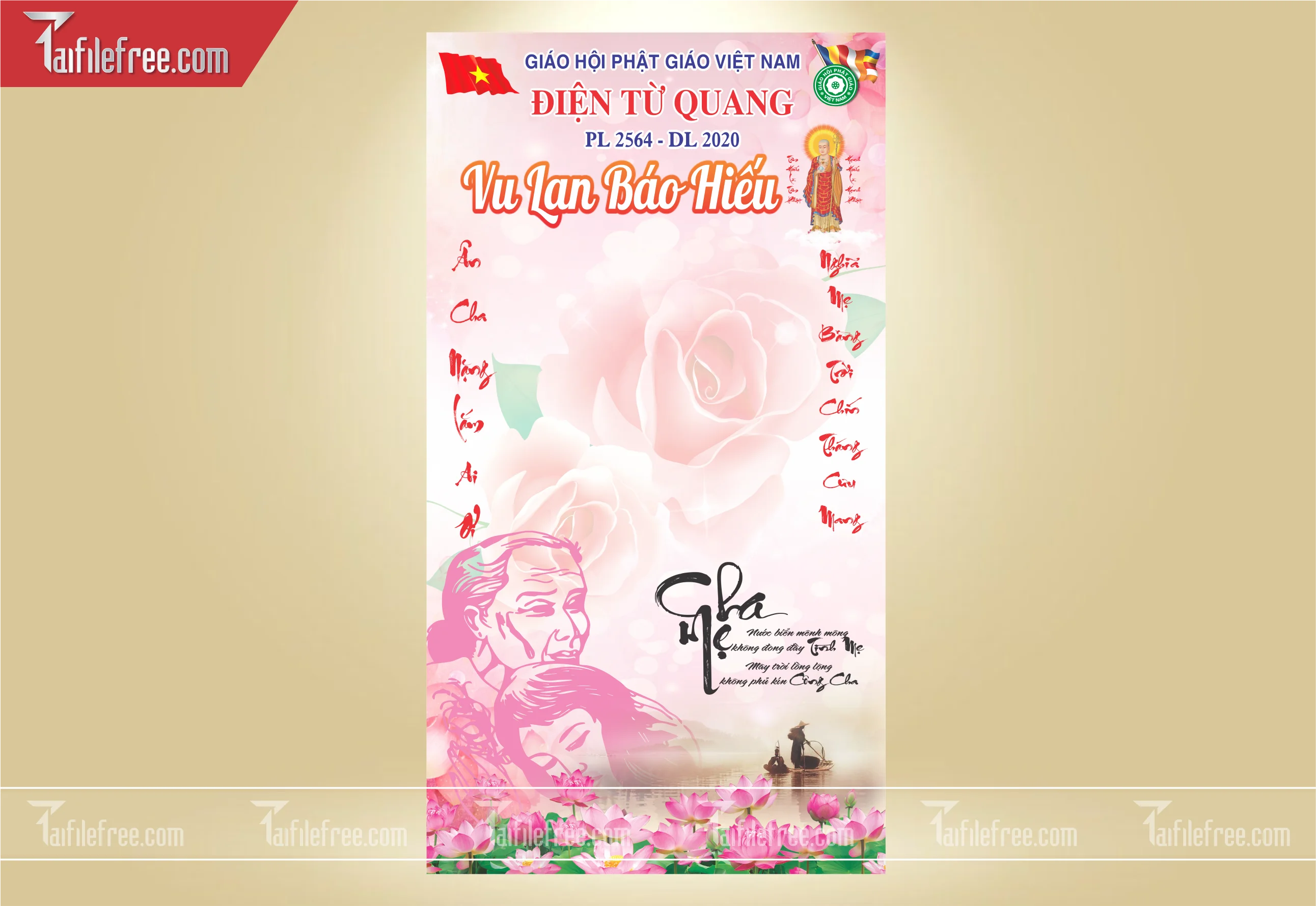 File Thiết Kế Banner, Poster Vu Lan Báo Hiếu Đẹp_LL27