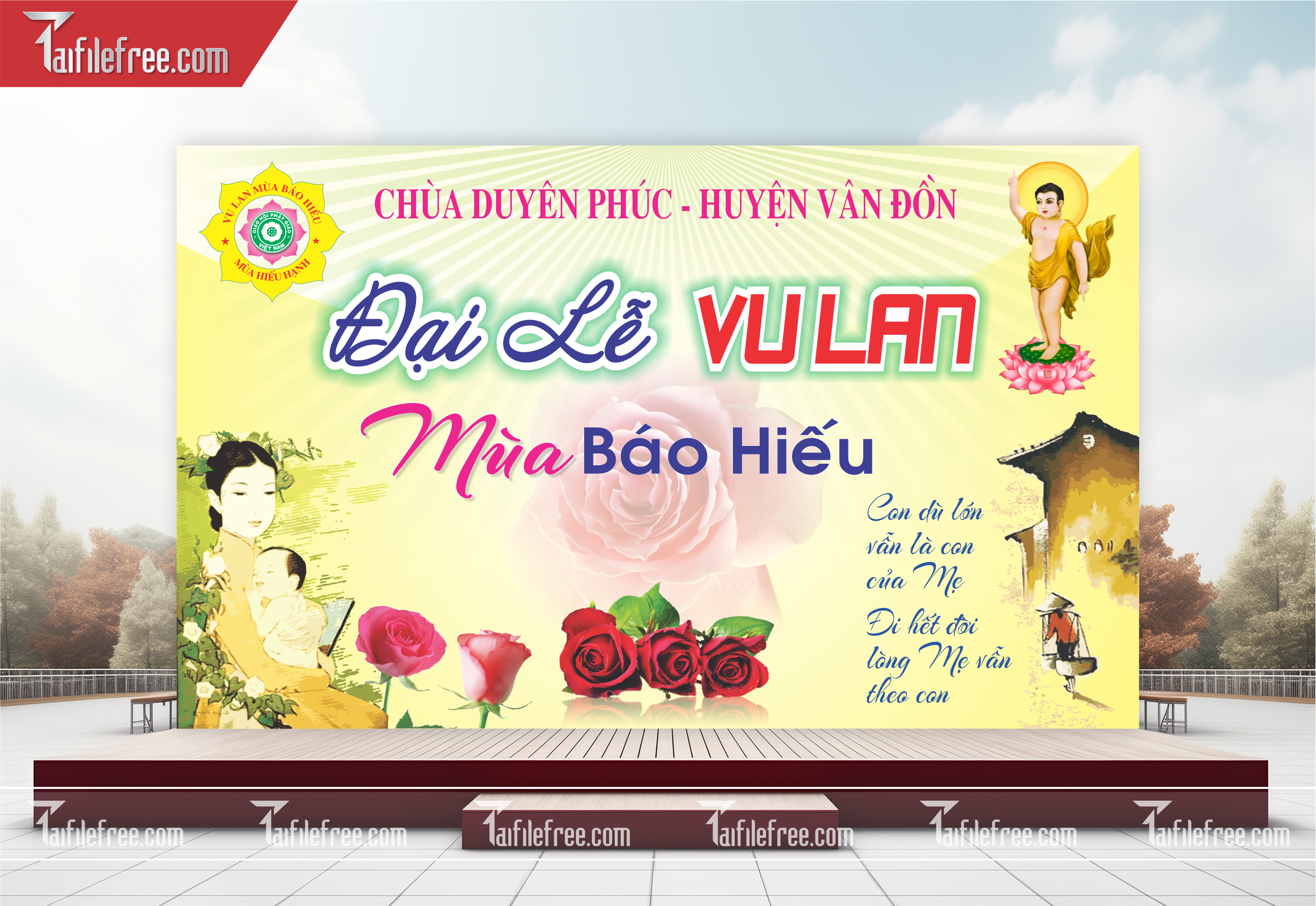 File Thiết Kế Banner, Poster Vu Lan Báo Hiếu Đẹp_LL34