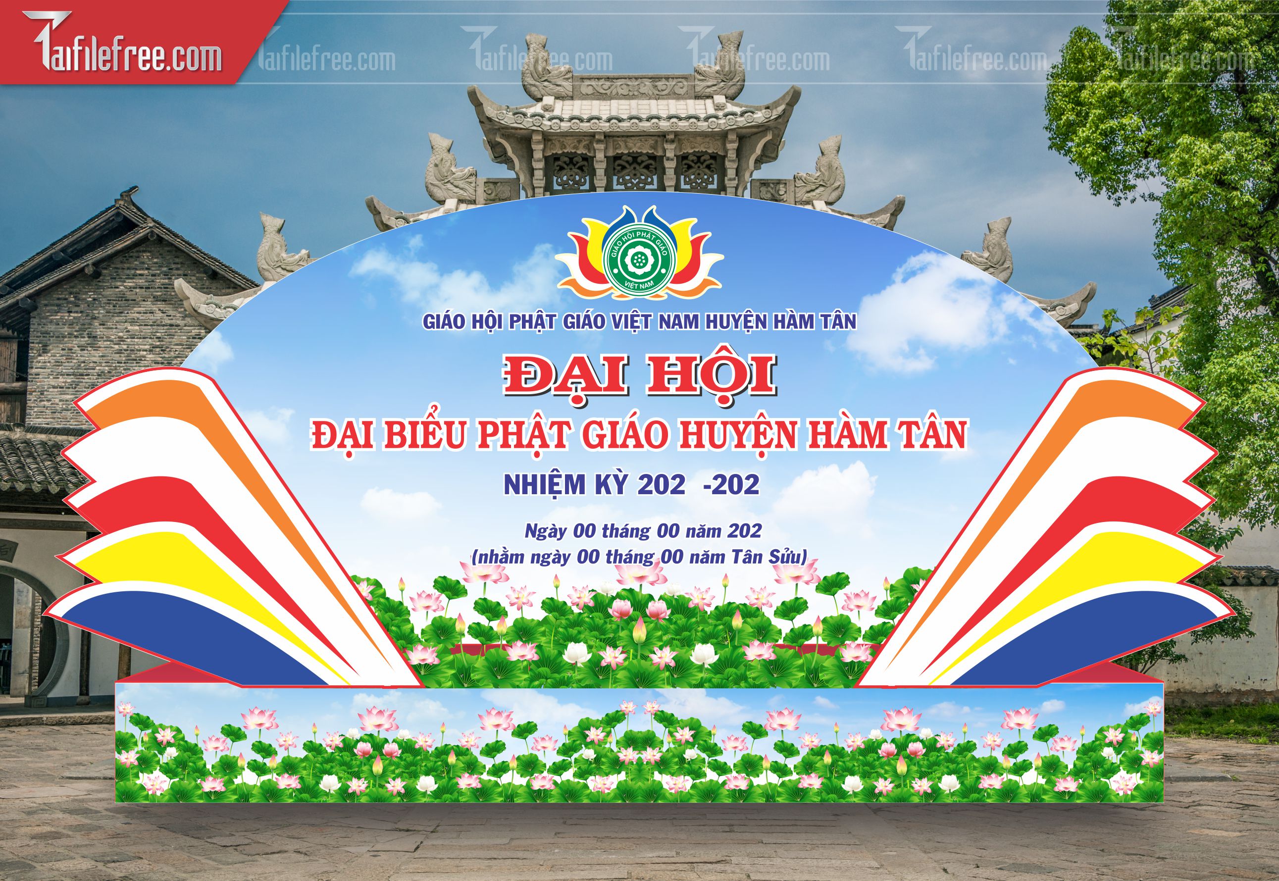 Phông nền sân khấu - Backdrop Trang Trí Mừng Lễ Phật Đản LPD103