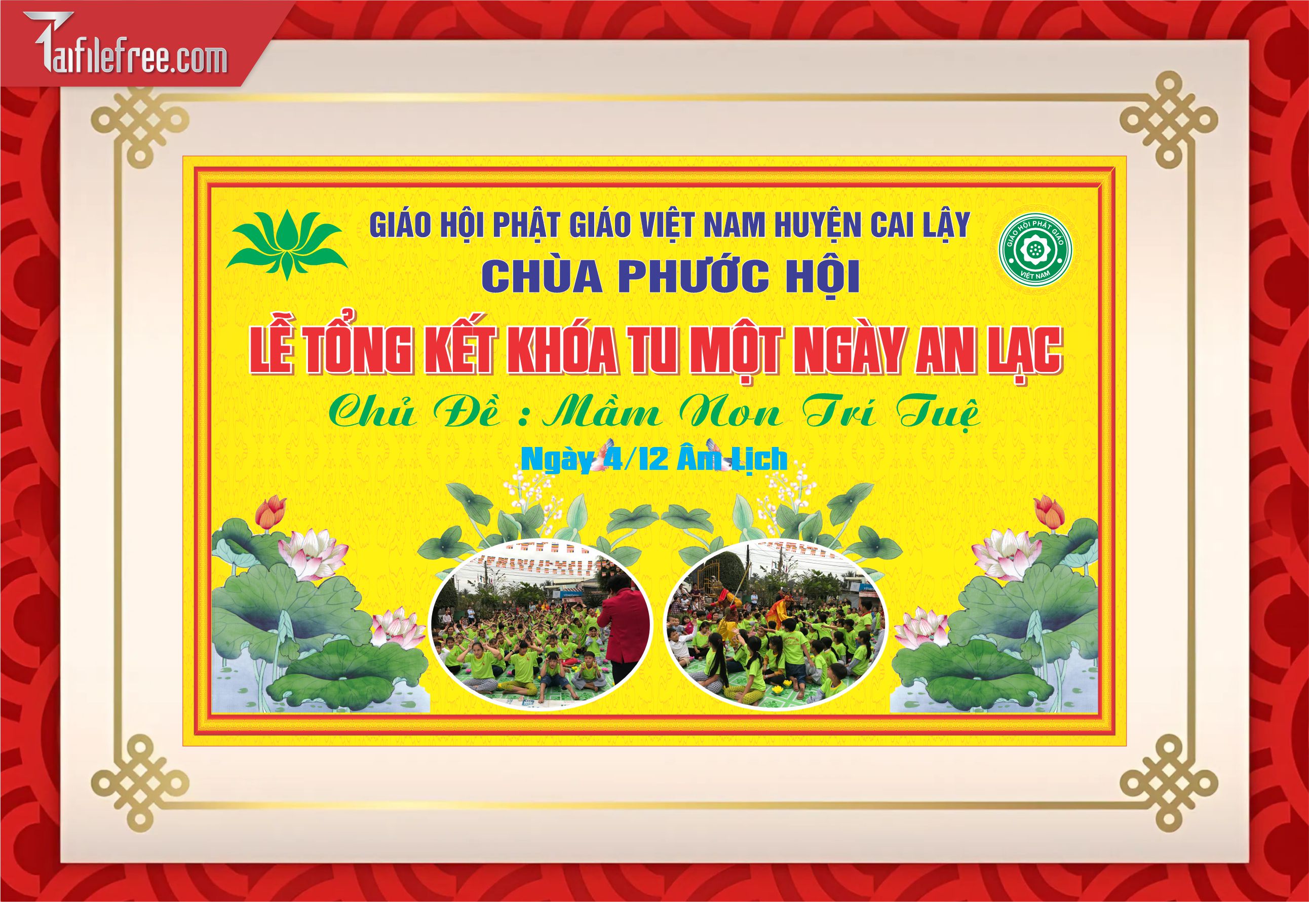 Phông nền sân khấu - Backdrop Trang Trí Mừng Lễ Phật Đản LPD31