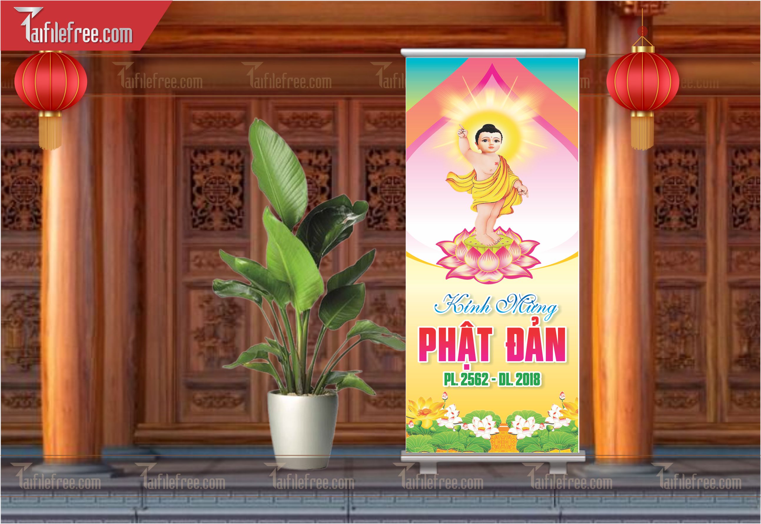 Mẫu Standee Mừng Lễ Phật Đản LPD41