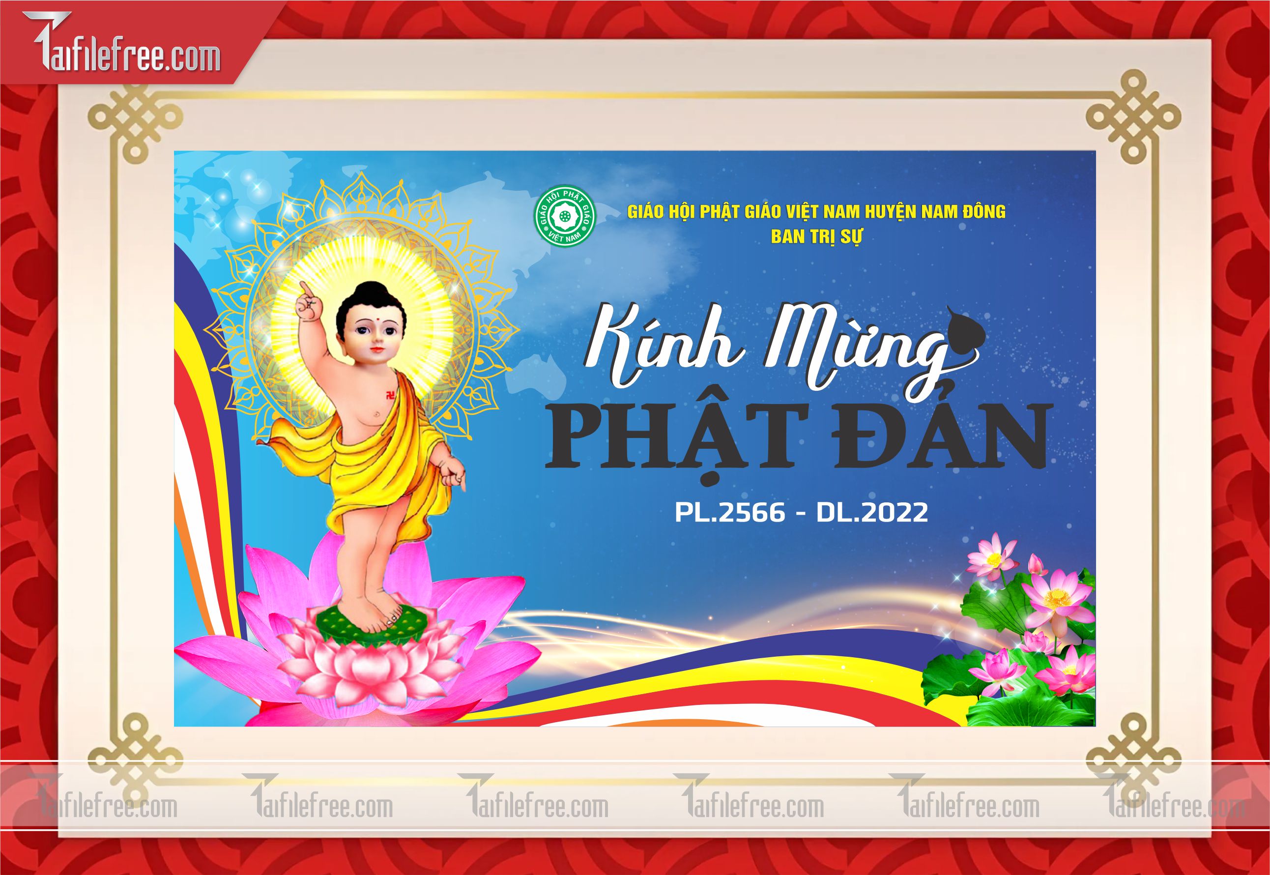 Phông nền sân khấu - Backdrop Trang Trí Mừng Lễ Phật Đản LPD51