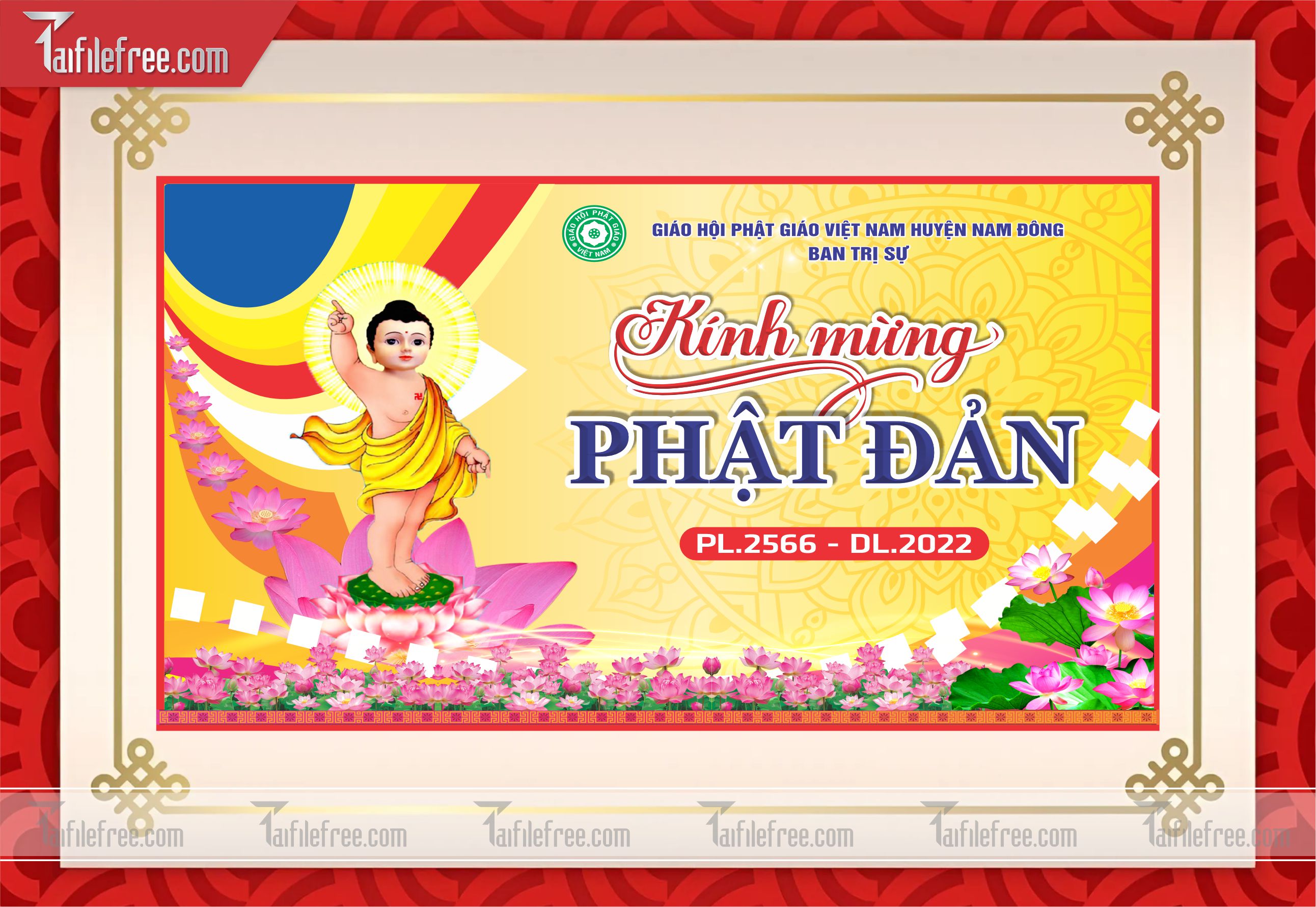 Phông nền sân khấu - Backdrop Trang Trí Mừng Lễ Phật Đản LPD53