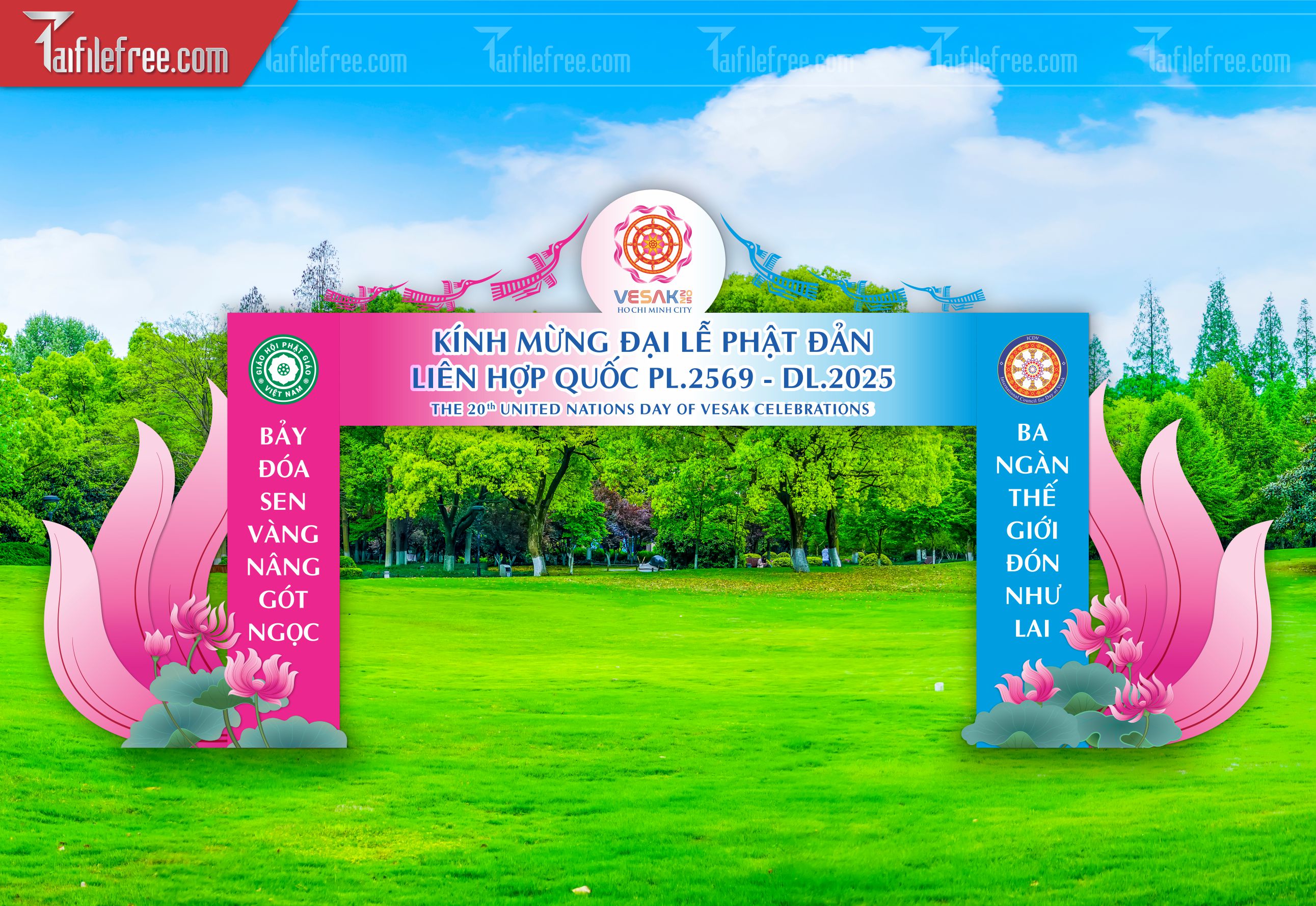 Backdrop Trang Trí Mừng Lễ Phật Đản LPD69