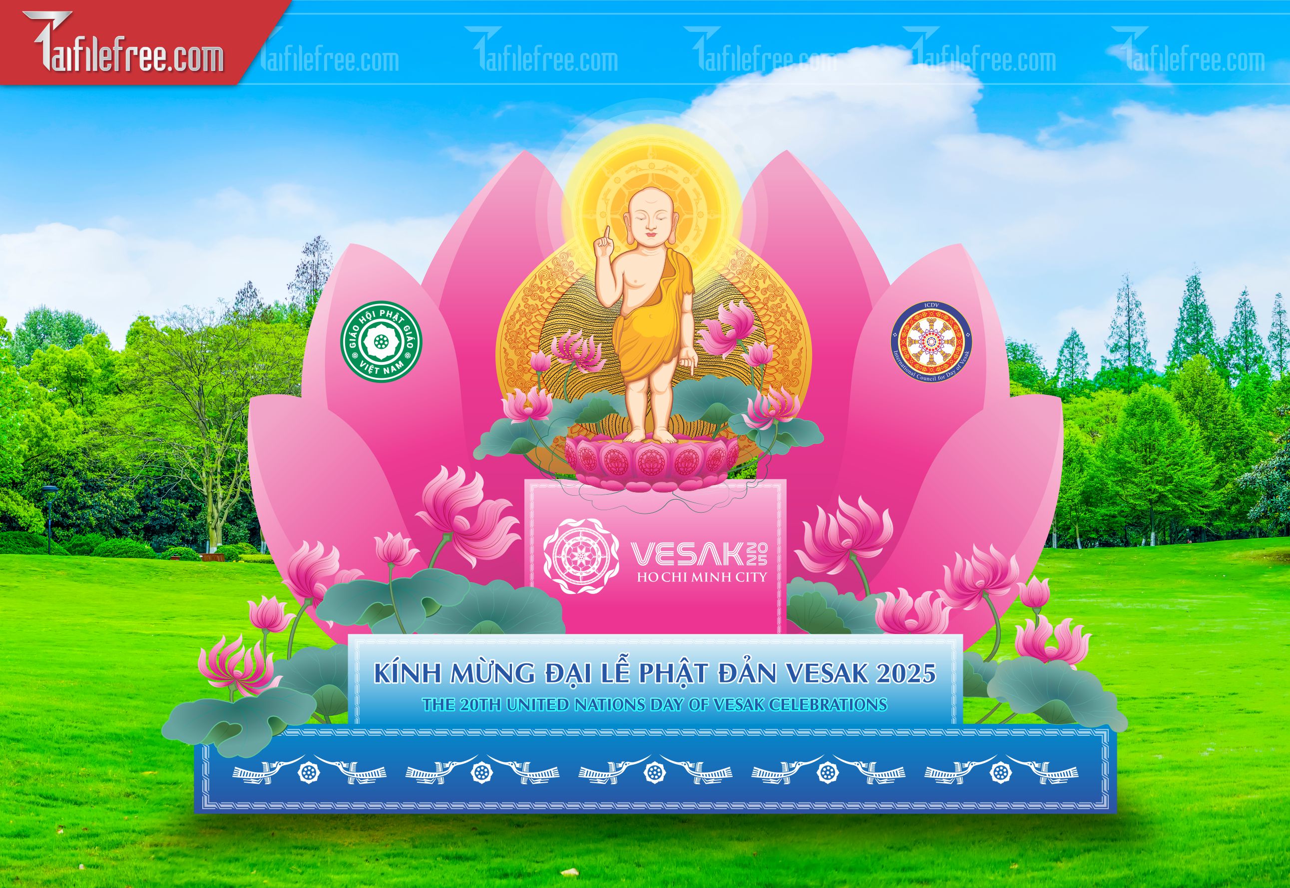 Backdrop Trang Trí Mừng Lễ Phật Đản LPD70