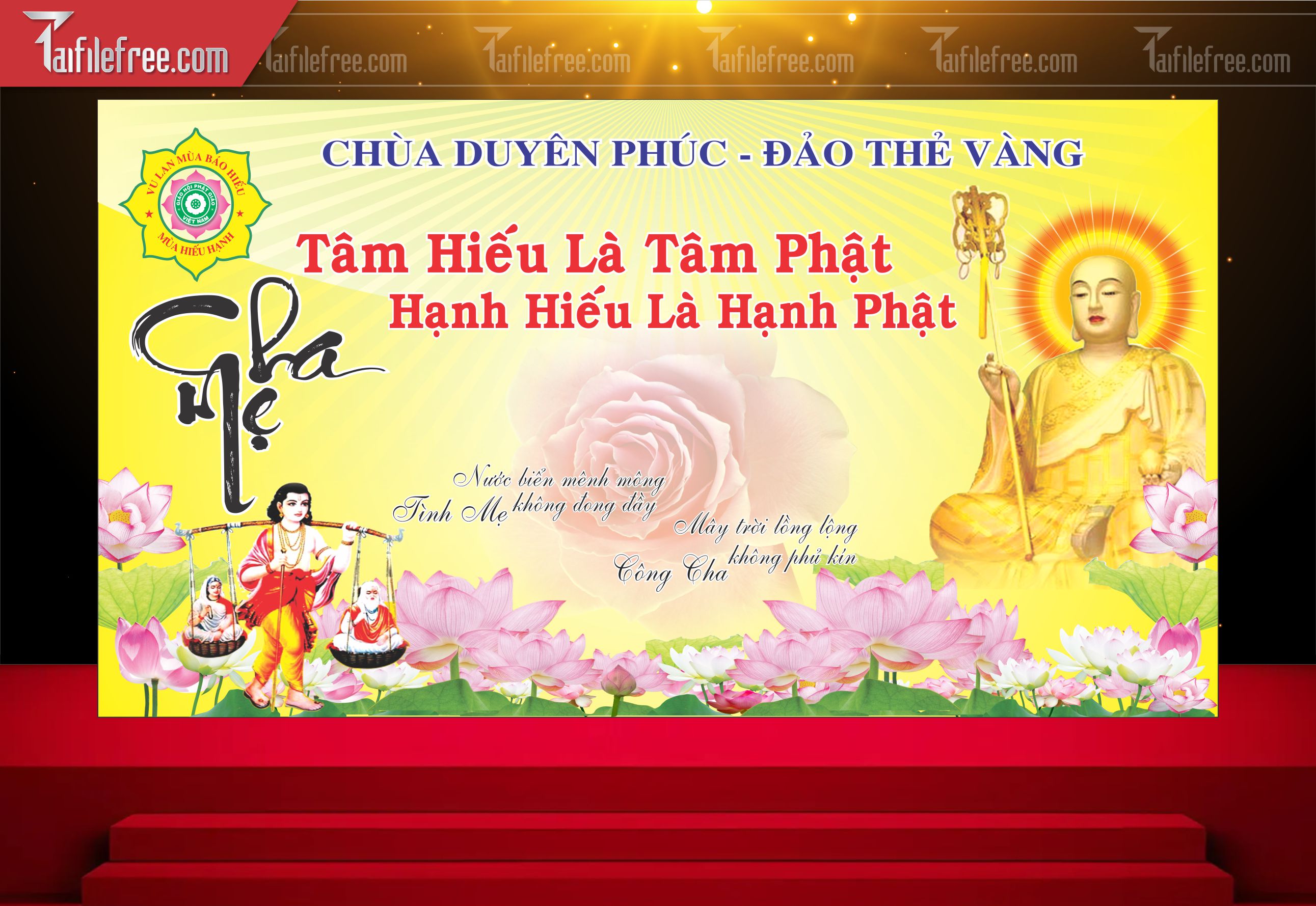 Phông nền sân khấu - Backdrop Trang Trí Mừng Lễ Phật Đản LPD74