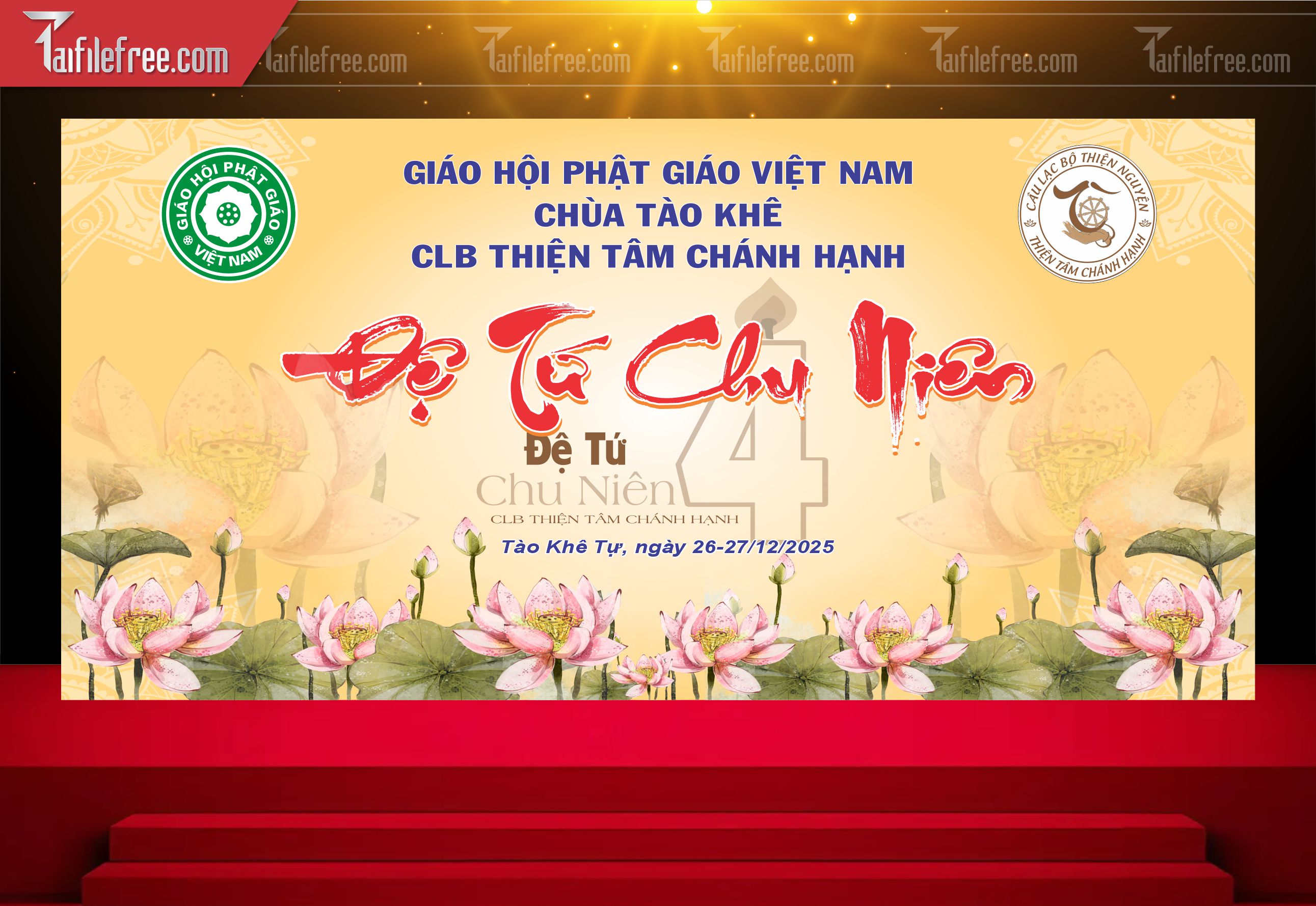 Phông nền sân khấu - Backdrop Trang Trí Mừng Lễ Phật Đản LPD75