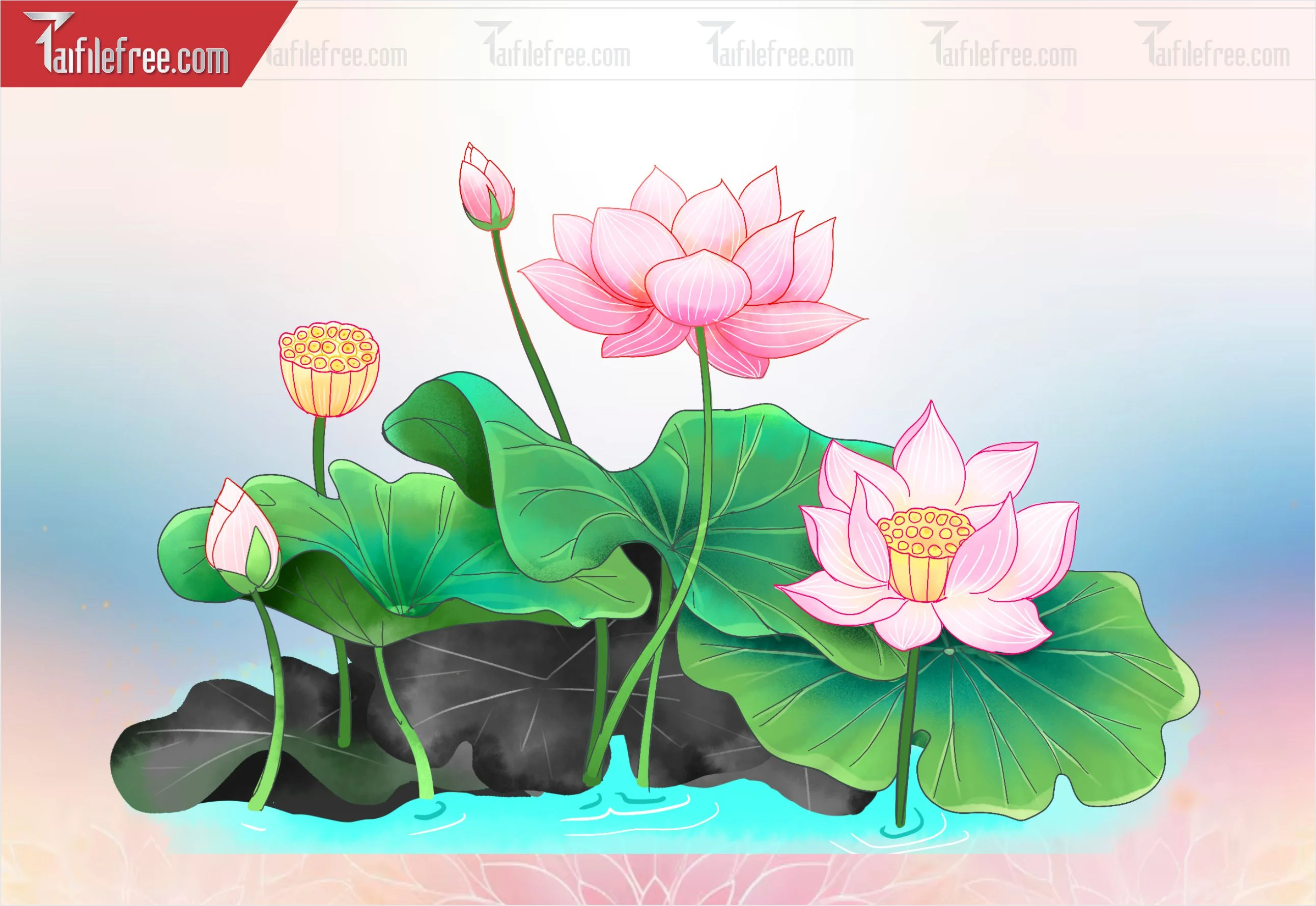 Hoa Văn Sen Trang Trí Mừng Lễ Phật Đản LPD80